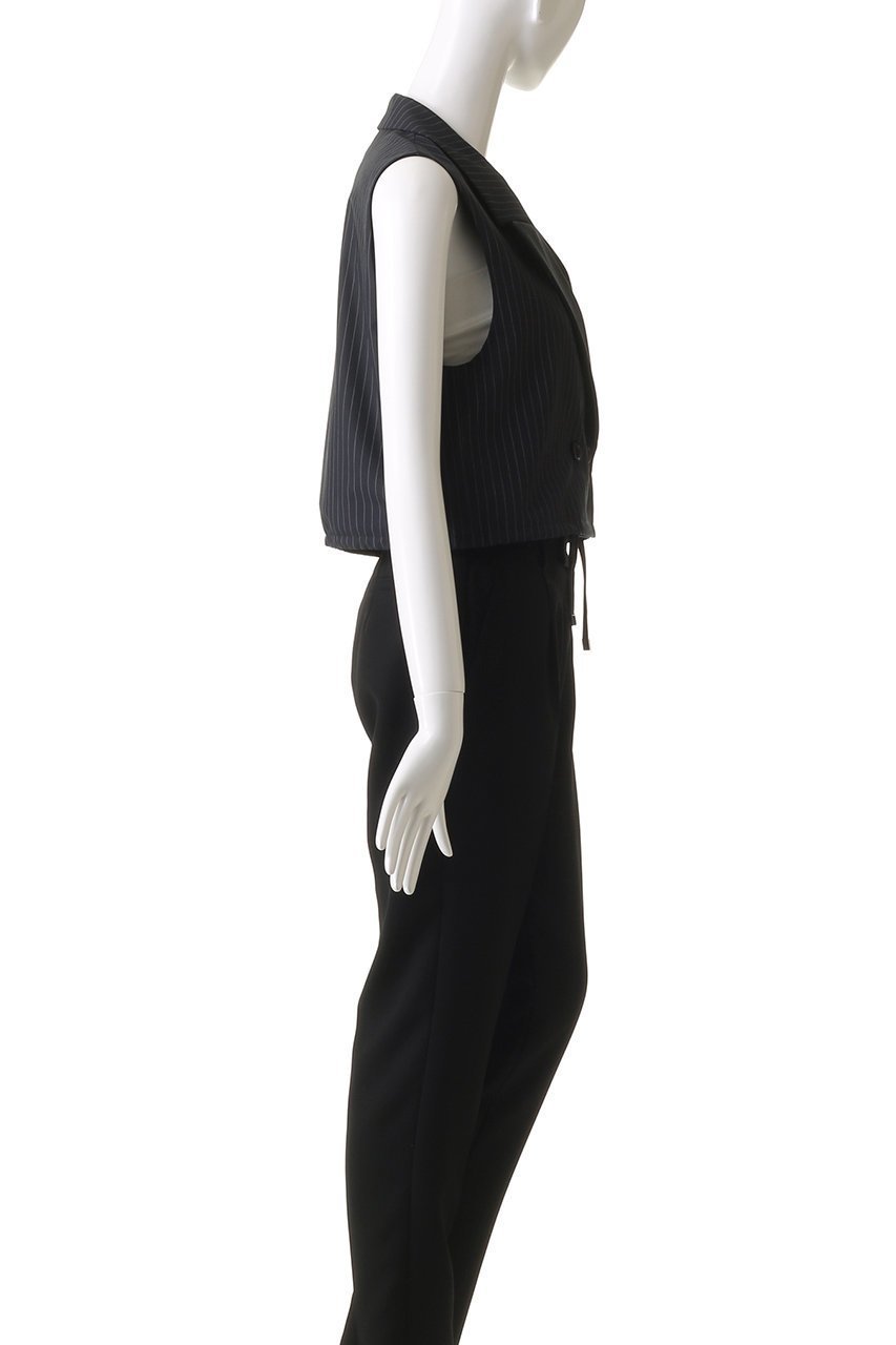 【エリオポール/heliopole】のクロップドテーラードベスト 人気、トレンドファッション・服の通販 founy(ファニー) 　ファッション　Fashion　レディースファッション　Fashion for Women　アウター　Coat / Outerwear Collection　レディースジャケット・軽アウター　Jackets　おすすめ　Recommended / Our Picks　クロップド　Cropped, Short Length　クール　Cool, Chic　ジャケット　Jacket, Outerwear　ストライプ　Stripe, Striped Pattern　セットアップ　Set-Up, Coordinated Outfit　ドローストリング　Drawstring, Pull Cord　ベスト　Vest, Waistcoat　other-3|ID: prp329100004482975 ipo3291000000035923434