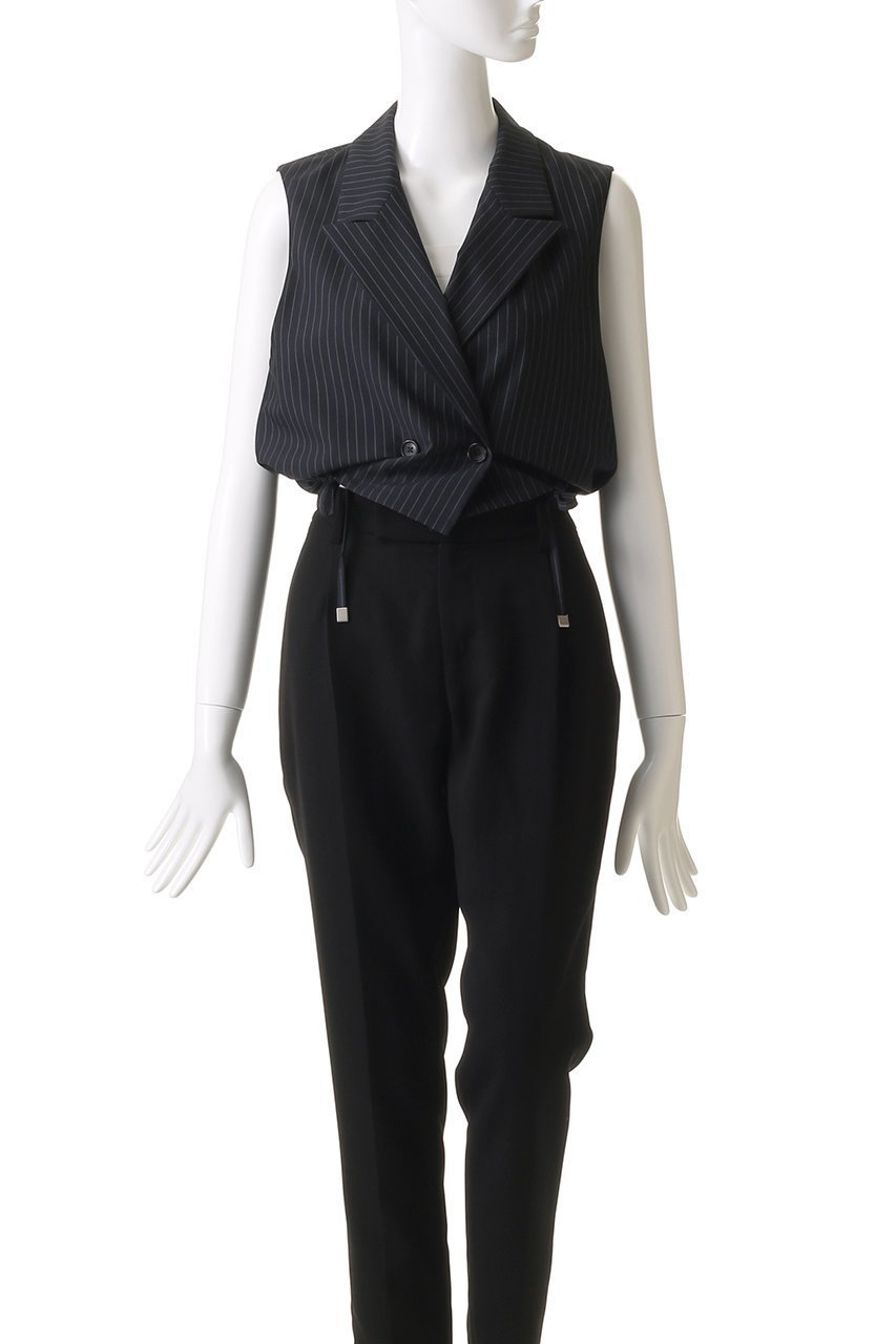 【エリオポール/heliopole】のクロップドテーラードベスト 人気、トレンドファッション・服の通販 founy(ファニー) 　ファッション　Fashion　レディースファッション　Fashion for Women　アウター　Coat / Outerwear Collection　レディースジャケット・軽アウター　Jackets　おすすめ　Recommended / Our Picks　クロップド　Cropped, Short Length　クール　Cool, Chic　ジャケット　Jacket, Outerwear　ストライプ　Stripe, Striped Pattern　セットアップ　Set-Up, Coordinated Outfit　ドローストリング　Drawstring, Pull Cord　ベスト　Vest, Waistcoat　other-7|ID: prp329100004482975 ipo3291000000035923438