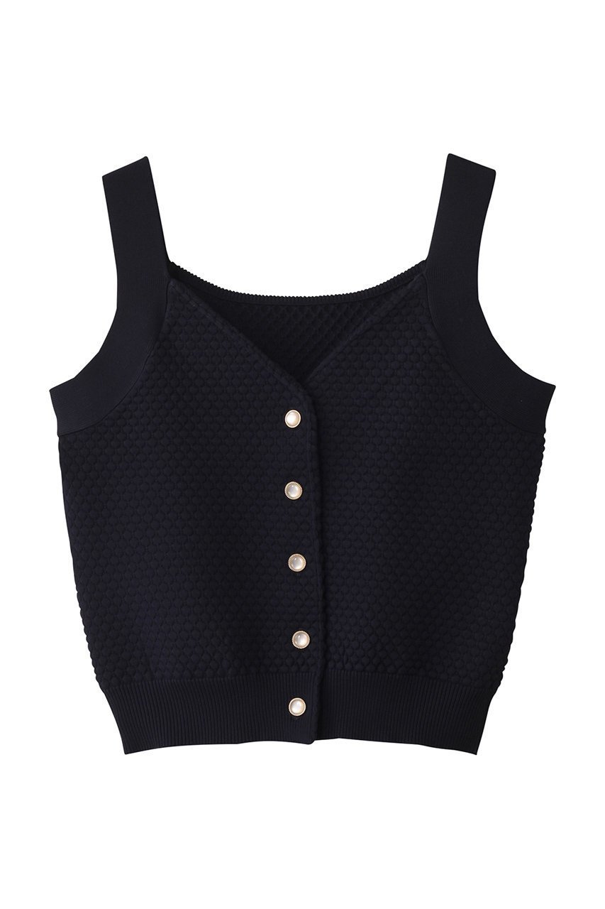 【エリオポール/heliopole】のポップコーンニットビジューボタンベスト インテリア・キッズ・メンズ・レディースファッション・服の通販 founy(ファニー) 　ファッション　Fashion　レディースファッション　Fashion for Women　トップス・カットソー　Cut & Sew Tops　ニット　Knit Tops & Sweaters　ベスト&ジレ / 重ね着スタイル　Vests & Gilets　カジュアルプルオーバー・ニットトップス　Pullovers & Knit Tops / Casual Pullovers　インナー　Innerwear　カットソー　Cut and Sewn Top　バランス　Balance, Style Balance　フィット　Fit, Slim Fit　ベスト　Vest, Waistcoat　ネイビー|ID: prp329100004482992 ipo3291000000035333731