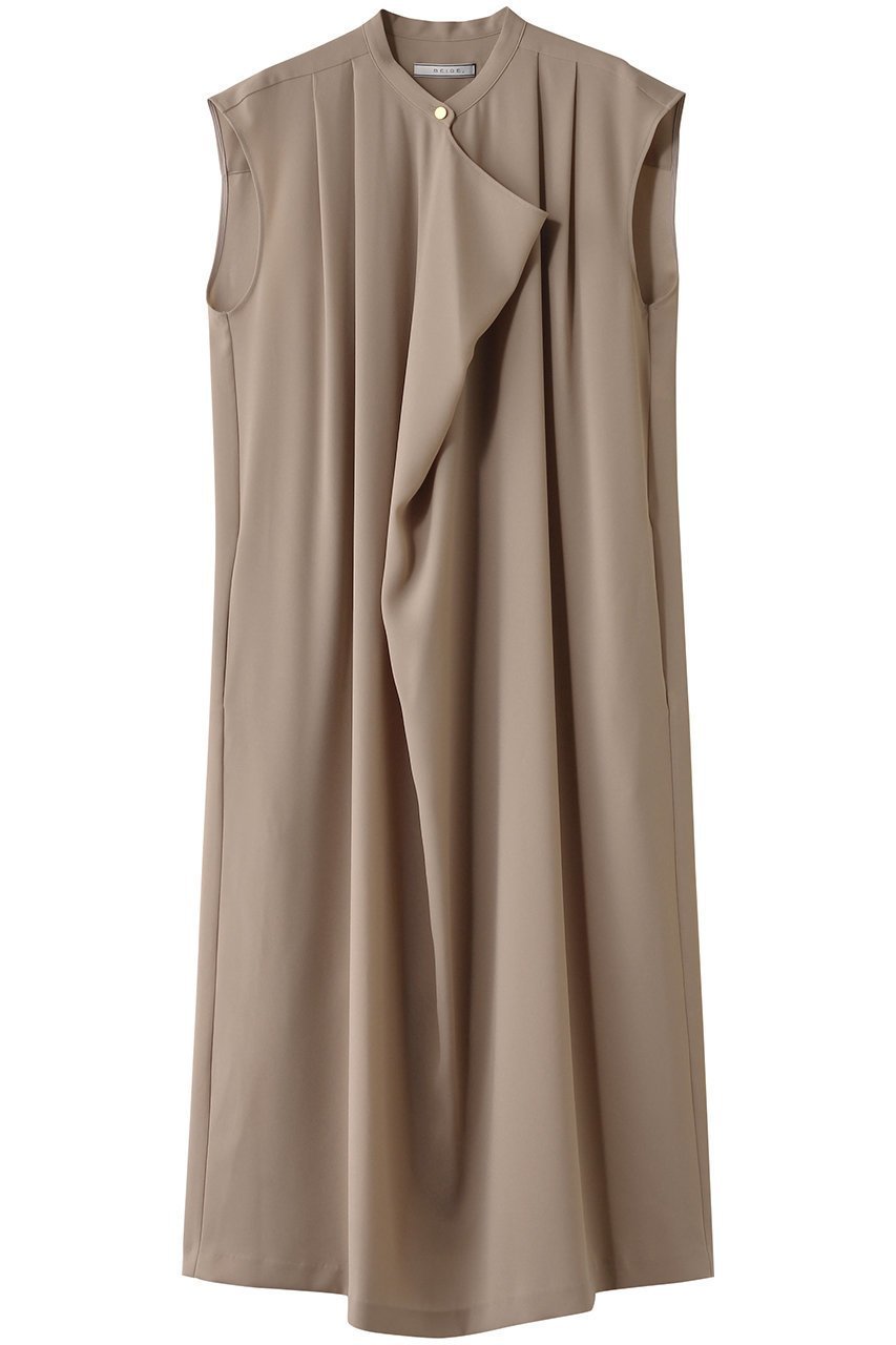【ベイジ,/BEIGE,】のFLEUR(フルール)/フロントドレープノースリーブドレス インテリア・キッズ・メンズ・レディースファッション・服の通販 founy(ファニー) 　ファッション　Fashion　レディースファッション　Fashion for Women　ワンピース　Dresses　フォーマル・パーティードレス・結婚式用ドレス　Elegant & Casual Dresses　チュニック　Tunic Tops & Dresses　チュニック　Tunic, Long Top　ドレス　Dress, One-Piece　ドレープ　Drape, Draping Fabric　ノースリーブ　Sleeveless, No-Sleeve　フロント　Front, Front Design　ロング　Long, Long-Length　エレガント 上品　Elegant　Beige|ID: prp329100004482993 ipo3291000000032862489