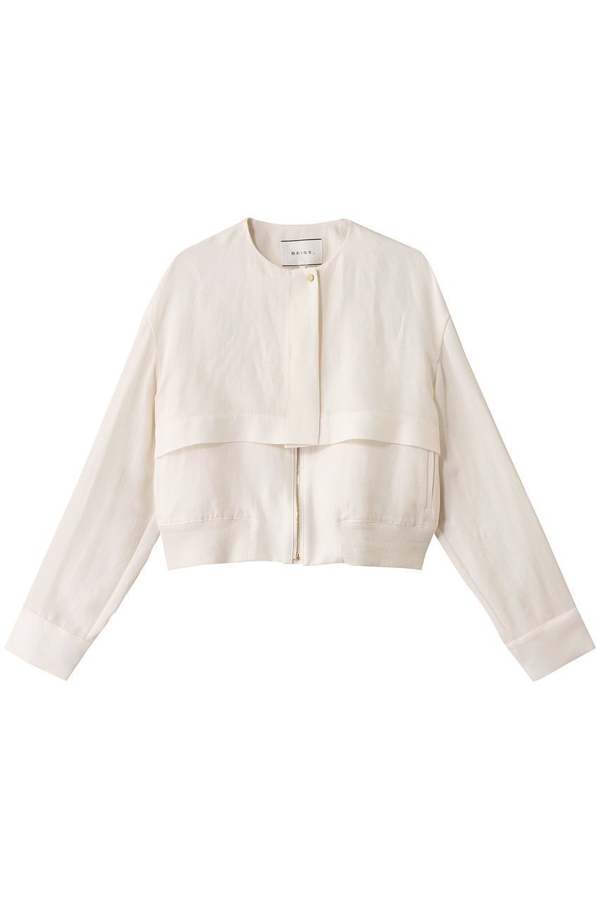 【ベイジ,/BEIGE,】のBERNARD(ベルナール)/リネンノーカラーラップブルゾン インテリア・キッズ・メンズ・レディースファッション・服の通販 founy(ファニー) 　ファッション　Fashion　レディースファッション　Fashion for Women　アウター　Coat / Outerwear Collection　レディースジャケット・軽アウター　Jackets　ブルゾンジャケット・スポーティアウター　Blouson Jackets　シンプル　Simple, Minimal　ジャケット　Jacket, Outerwear　バランス　Balance, Style Balance　フロント　Front, Front Design　ブルゾン　Blouson, Bomber Jacket　ラップ　Wrap, Wrap Design　リネン　Linen, Linen Fabric　夏　Summer　春　Spring　S/S・春夏　SS, Spring/Summer, Warm Season　Meringue|ID: prp329100004482995 ipo3291000000032952894