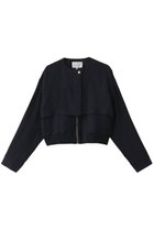 【ベイジ,/BEIGE,】のBERNARD(ベルナール)/リネンノーカラーラップブルゾン Navy|ID: prp329100004482995 ipo3291000000032952898