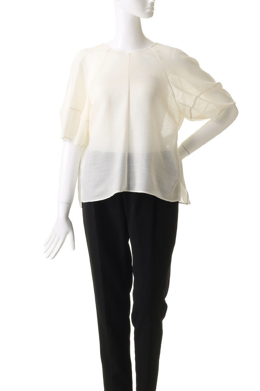 【ベイジ,/BEIGE,】のLIATRIS(リアトリス)/バックリボンハーフスリーブブラウス 人気、トレンドファッション・服の通販 founy(ファニー) 　ファッション　Fashion　レディースファッション　Fashion for Women　トップス・カットソー　Cut & Sew Tops　シャツ・ブラウス・オフィスカジュアル　Elegant Blouses & Button-Ups　シアー　Sheer, See-Through　ショート　Short, Short Length　スリーブ　Sleeve, Long Sleeve / Short Sleeve　フェミニン　Feminine, Girly　リボン　Ribbon, Bow　other-2|ID: prp329100004482996 ipo3291000000035746750