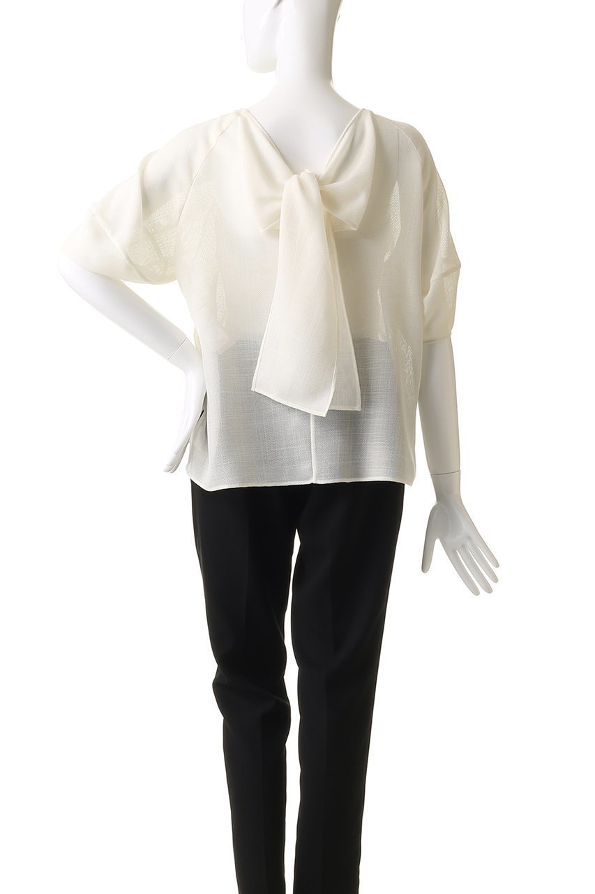 【ベイジ,/BEIGE,】のLIATRIS(リアトリス)/バックリボンハーフスリーブブラウス 人気、トレンドファッション・服の通販 founy(ファニー) ファッション Fashion レディースファッション Fashion for Women トップス・カットソー Cut & Sew Tops シャツ・ブラウス・オフィスカジュアル Elegant Blouses & Button-Ups シアー Sheer, See-Through ショート Short, Short Length スリーブ Sleeve, Long Sleeve / Short Sleeve フェミニン Feminine, Girly リボン Ribbon, Bow other-4|ID: prp329100004482996 ipo3291000000036416698