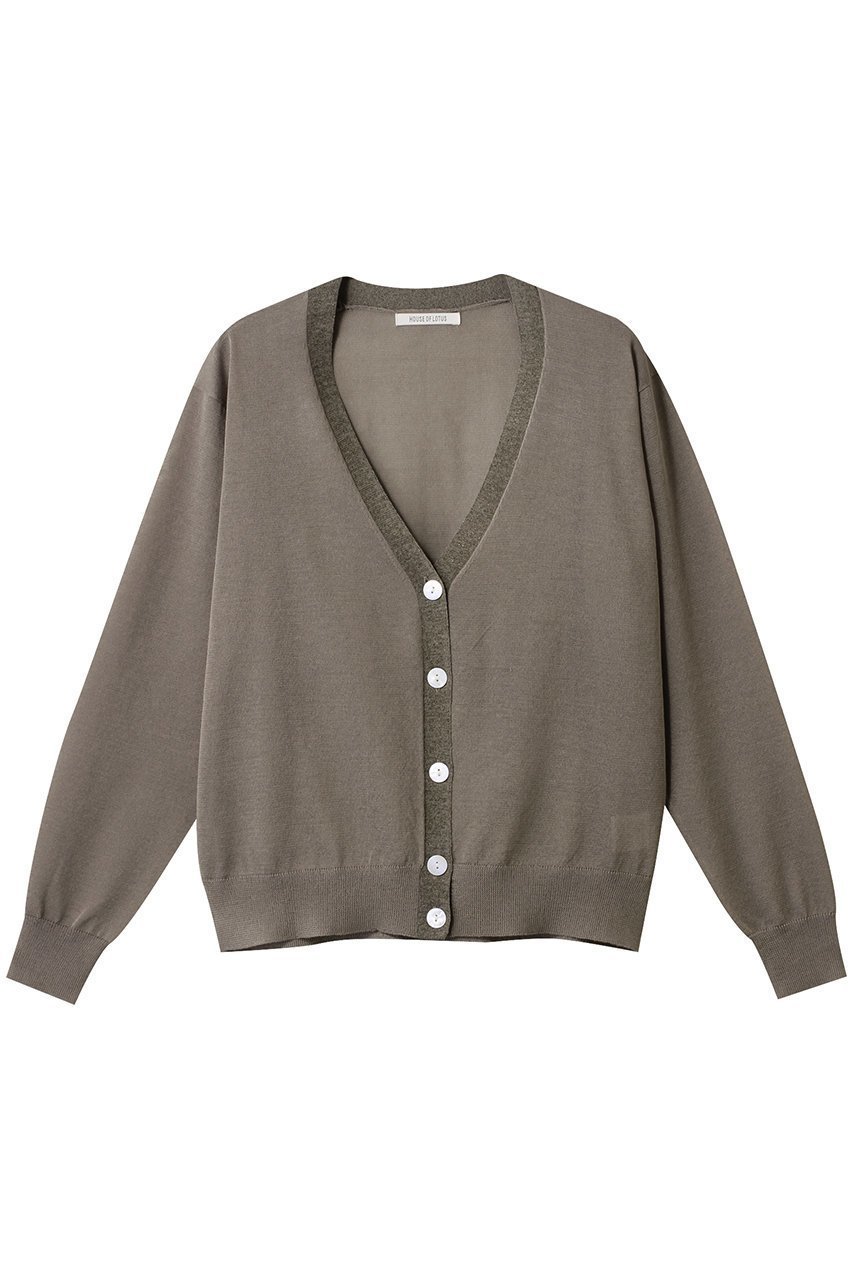 【ハウス オブ ロータス/HOUSE OF LOTUS】のシアーVネックカーディガン インテリア・キッズ・メンズ・レディースファッション・服の通販 founy(ファニー) 　ファッション　Fashion　レディースファッション　Fashion for Women　トップス・カットソー　Cut & Sew Tops　ニット　Knit Tops & Sweaters　カーディガン・羽織り　Layered Style Cardigans　Vネックトップス　V-Neck Tops / V-Cut Neckline Shirts　カーディガン　Cardigan, Knitwear　シアー　Sheer, See-Through　シンプル　Simple, Minimal　スタンダード　Standard, Basic　ドレス　Dress, One-Piece　ミドル　Middle Length, Mid Height　エレガント 上品　Elegant　夏　Summer　グレージュ|ID: prp329100004483007 ipo3291000000032808773