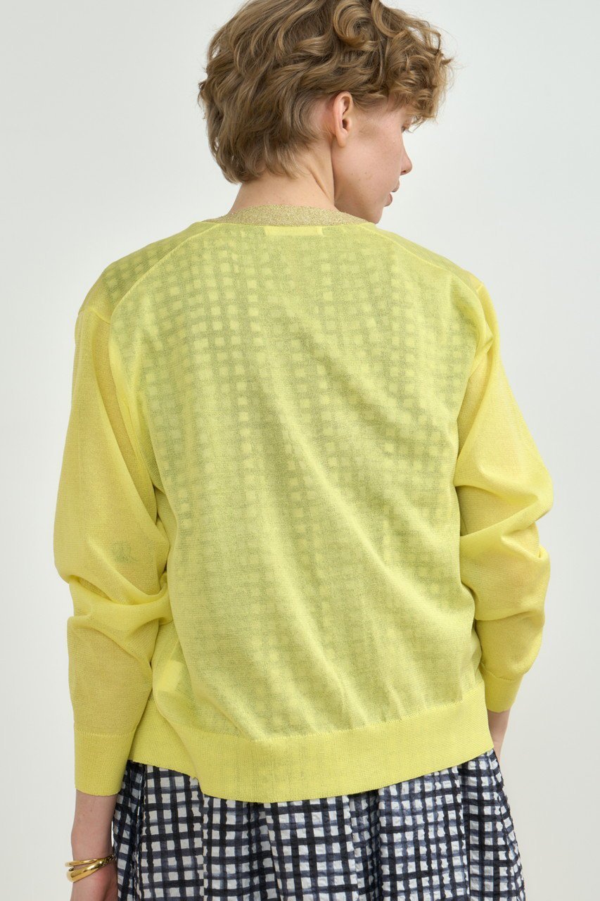 【ハウス オブ ロータス/HOUSE OF LOTUS】のシアーVネックカーディガン 人気、トレンドファッション・服の通販 founy(ファニー) 　ファッション　Fashion　レディースファッション　Fashion for Women　トップス・カットソー　Cut & Sew Tops　ニット　Knit Tops & Sweaters　カーディガン・羽織り　Layered Style Cardigans　Vネックトップス　V-Neck Tops / V-Cut Neckline Shirts　カーディガン　Cardigan, Knitwear　シアー　Sheer, See-Through　シンプル　Simple, Minimal　スタンダード　Standard, Basic　ドレス　Dress, One-Piece　ミドル　Middle Length, Mid Height　エレガント 上品　Elegant　夏　Summer　other-8|ID: prp329100004483007 ipo3291000000032808781