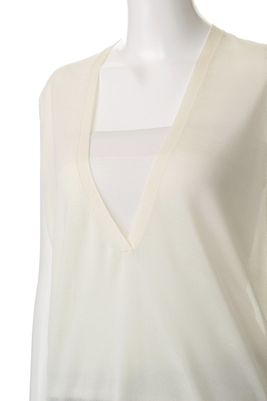 【セアン/SCEARN】のSILK ORGANDIE ディープVベックベスト 人気、トレンドファッション・服の通販 founy(ファニー) 　ファッション　Fashion　レディースファッション　Fashion for Women　トップス・カットソー　Cut & Sew Tops　ニット　Knit Tops & Sweaters　ベスト&ジレ / 重ね着スタイル　Vests & Gilets　カジュアルプルオーバー・ニットトップス　Pullovers & Knit Tops / Casual Pullovers　インナー　Innerwear　オーガンジー　Organza Fabric　シアー　Sheer, See-Through　シルク　Silk, 100% Silk　デコルテ　Décolleté, Neckline　ノースリーブ　Sleeveless, No-Sleeve　ベスト　Vest, Waistcoat　ボトム　Bottoms, Lower Wear　夏　Summer　other-5|ID: prp329100004483019 ipo3291000000032929912