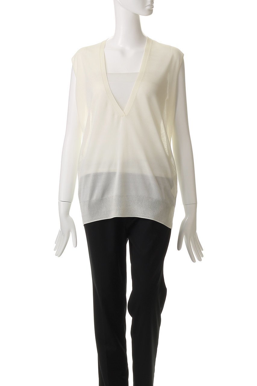 【セアン/SCEARN】のSILK ORGANDIE ディープVベックベスト 人気、トレンドファッション・服の通販 founy(ファニー) ファッション Fashion レディースファッション Fashion for Women トップス・カットソー Cut & Sew Tops ニット Knit Tops & Sweaters ベスト&ジレ / 重ね着スタイル Vests & Gilets カジュアルプルオーバー・ニットトップス Pullovers & Knit Tops / Casual Pullovers インナー Innerwear オーガンジー Organza Fabric シアー Sheer, See-Through シルク Silk, 100% Silk デコルテ Décolleté, Neckline ノースリーブ Sleeveless, No-Sleeve ベスト Vest, Waistcoat ボトム Bottoms, Lower Wear 夏 Summer other-2|ID: prp329100004483019 ipo3291000000035962078