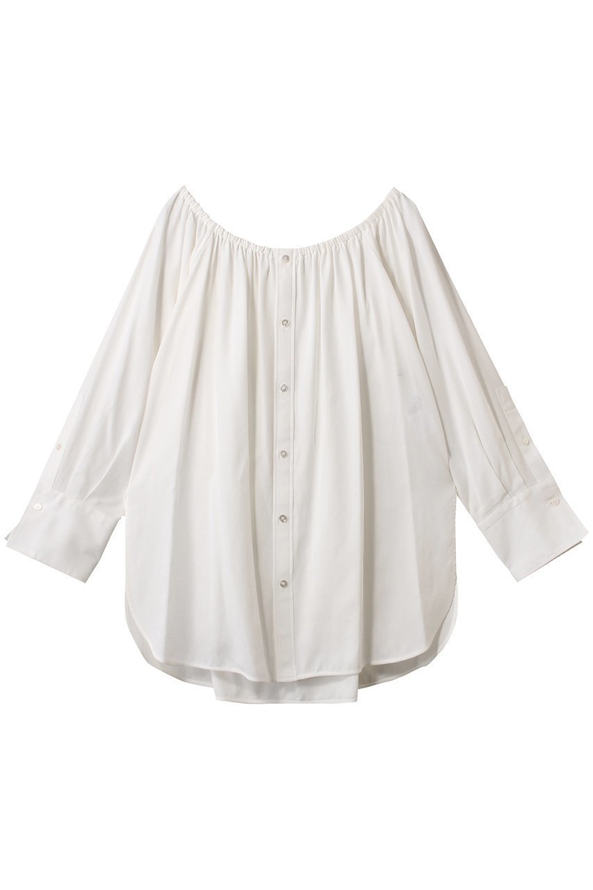 【セアン/SCEARN】のGASSED VOILE COTTON 2WAYブラウス インテリア・キッズ・メンズ・レディースファッション・服の通販 founy(ファニー) 　ファッション　Fashion　レディースファッション　Fashion for Women　トップス・カットソー　Cut & Sew Tops　シャツ・ブラウス・オフィスカジュアル　Elegant Blouses & Button-Ups　ギャザー　Gathered, Ruffled　スリーブ　Sleeve, Long Sleeve / Short Sleeve　ロング　Long, Long-Length　エレガント 上品　Elegant　WHITE|ID: prp329100004483028 ipo3291000000032838523
