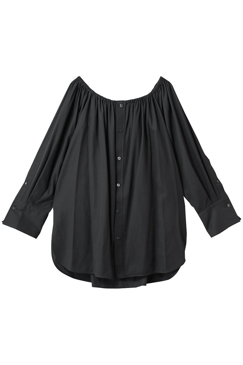 【セアン/SCEARN】のGASSED VOILE COTTON 2WAYブラウス インテリア・キッズ・メンズ・レディースファッション・服の通販 founy(ファニー) 　ファッション　Fashion　レディースファッション　Fashion for Women　トップス・カットソー　Cut & Sew Tops　シャツ・ブラウス・オフィスカジュアル　Elegant Blouses & Button-Ups　ギャザー　Gathered, Ruffled　スリーブ　Sleeve, Long Sleeve / Short Sleeve　ロング　Long, Long-Length　エレガント 上品　Elegant　SLATE|ID: prp329100004483028 ipo3291000000032838528
