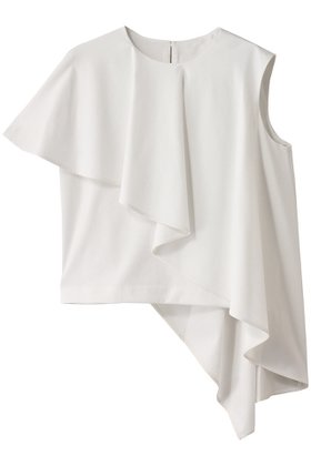 【エステータ/esteta】のファインダブルジャージーラッフルデザインカットソー 人気、トレンドファッション・服の通販 founy(ファニー) ファッション Fashion レディースファッション Fashion for Women トップス・カットソー Cut & Sew Tops シャツ・ブラウス・オフィスカジュアル Elegant Blouses & Button-Ups ロングTシャツ・Tシャツ Longline T-Shirts & Tees カットソー・ベーシックTシャツ Cut-and-Sewn Tops / Stretch Tees & Basics アシンメトリー Asymmetrical Style ショート Short, Short Length スリーブ Sleeve, Long Sleeve / Short Sleeve エレガント 上品 Elegant |ID:prp329100004483031
