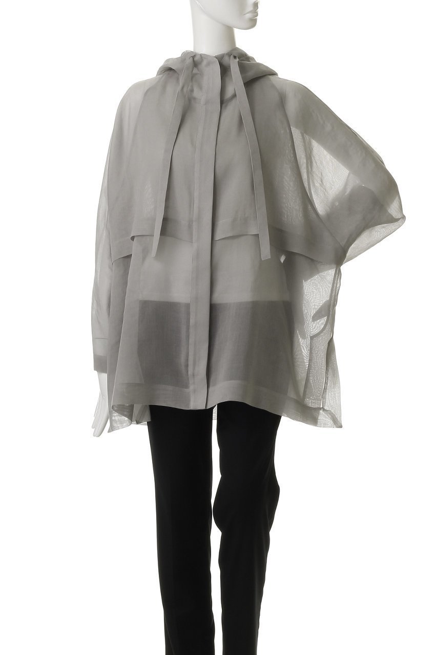【エブール/ebure】のソフトオーガンジー フーディー 人気、トレンドファッション・服の通販 founy(ファニー) 　ファッション　Fashion　レディースファッション　Fashion for Women　アウター　Coat / Outerwear Collection　レディースジャケット・軽アウター　Jackets　ブルゾンジャケット・スポーティアウター　Blouson Jackets　オーガンジー　Organza Fabric　ジャケット　Jacket, Outerwear　スリット　Slit, Slit Detail　フォルム　Silhouette, Form　ブルゾン　Blouson, Bomber Jacket　other-2|ID: prp329100004483036 ipo3291000000032954061