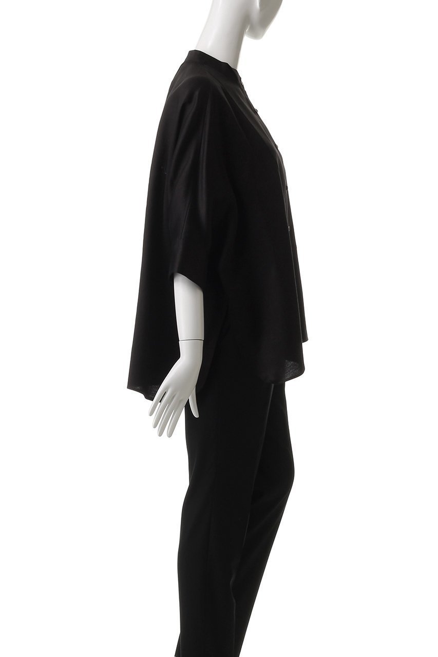 【エブール/ebure】のラミーサテン ポンチョブラウス 人気、トレンドファッション・服の通販 founy(ファニー) 　ファッション　Fashion　レディースファッション　Fashion for Women　アウター　Coat / Outerwear Collection　ポンチョ・ケープコート　Ponchos & Capes　トップス・カットソー　Cut & Sew Tops　シャツ・ブラウス・オフィスカジュアル　Elegant Blouses & Button-Ups　ウィングチップ　Wingtip Shoes　クラシック　Classic, Timeless Style　サテン　Satin, Glossy Fabric　ショート　Short, Short Length　スリーブ　Sleeve, Long Sleeve / Short Sleeve　セットアップ　Set-Up, Coordinated Outfit　マニッシュ　Mannish, Boyish　ワンポイント　One Point, Statement Accent　other-3|ID: prp329100004483041 ipo3291000000032909812