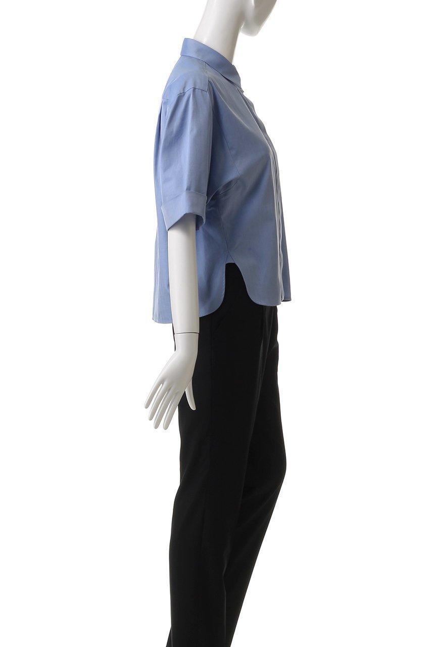 【エブール/ebure】のコットンヘリンボーン ハーフスリーブシャツ 人気、トレンドファッション・服の通販 founy(ファニー) 　ファッション　Fashion　レディースファッション　Fashion for Women　トップス・カットソー　Cut & Sew Tops　シャツ・ブラウス・オフィスカジュアル　Elegant Blouses & Button-Ups　おすすめ　Recommended / Our Picks　ショート　Short, Short Length　スリーブ　Sleeve, Long Sleeve / Short Sleeve　セットアップ　Set-Up, Coordinated Outfit　バランス　Balance, Style Balance　マニッシュ　Mannish, Boyish　半袖　Short Sleeve, Half Sleeve　other-3|ID: prp329100004483043 ipo3291000000032786587