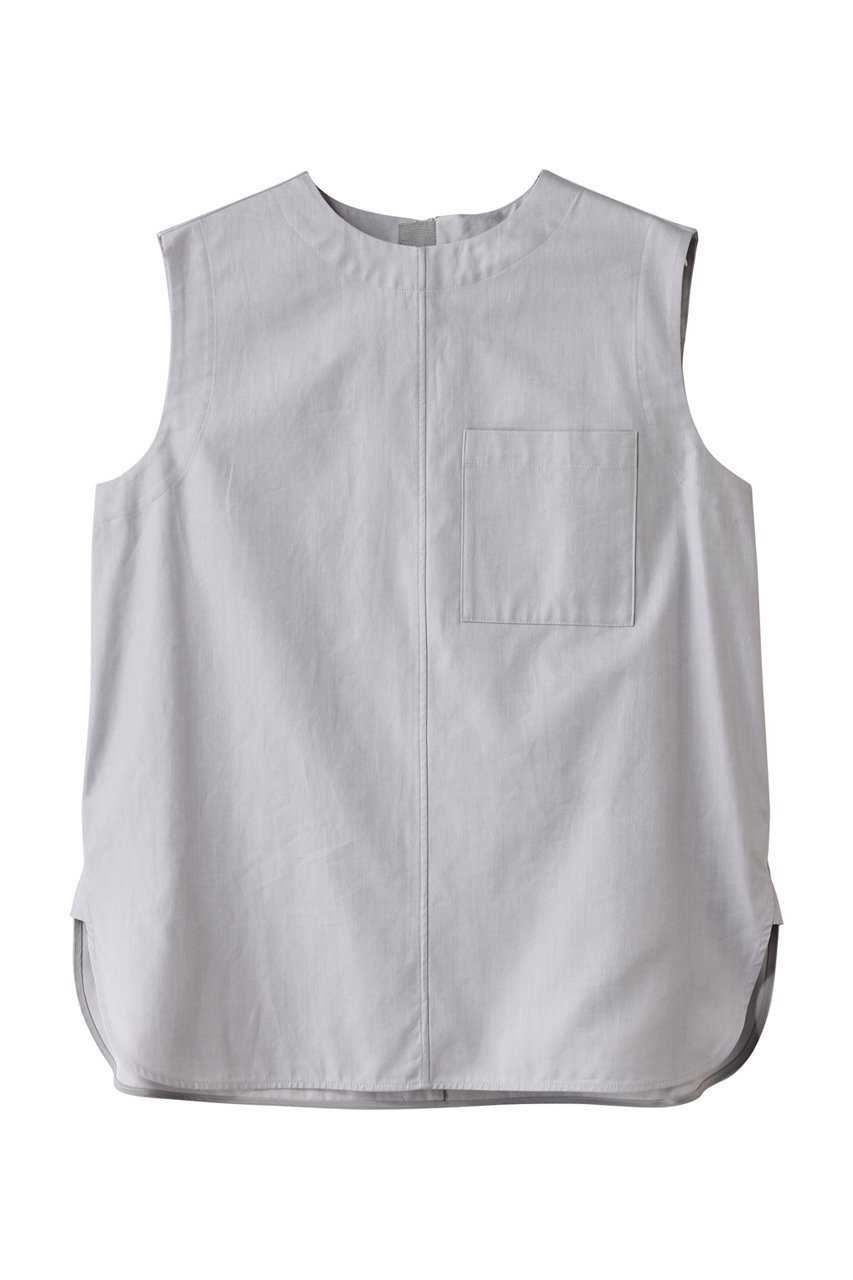 【エブール/ebure】のコットンヘリンボーン ノースリーブブラウス インテリア・キッズ・メンズ・レディースファッション・服の通販 founy(ファニー) 　ファッション　Fashion　レディースファッション　WOMEN　トップス・カットソー　Tops/Tshirt　キャミソール / ノースリーブ　No Sleeves　シャツ/ブラウス　Shirts/Blouses　おすすめ　Recommend　シンプル　Simple　ノースリーブ　No Sleeve　フロント　Front　ヘリンボーン　Herringbone　ヨーク　Yoke　ライトグレー|ID: prp329100004483044 ipo3291000000031629931