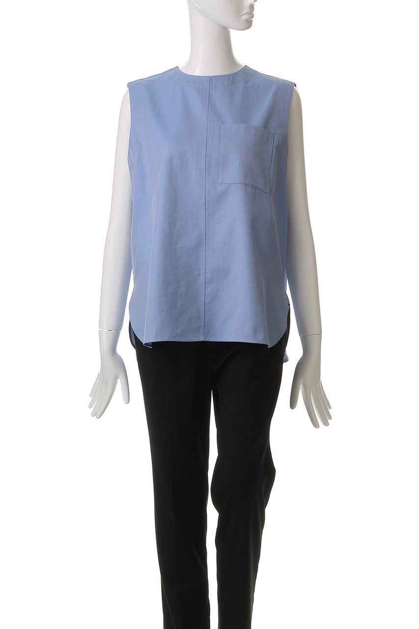 【エブール/ebure】のコットンヘリンボーン ノースリーブブラウス 人気、トレンドファッション・服の通販 founy(ファニー) 　ファッション　Fashion　レディースファッション　WOMEN　トップス・カットソー　Tops/Tshirt　キャミソール / ノースリーブ　No Sleeves　シャツ/ブラウス　Shirts/Blouses　おすすめ　Recommend　シンプル　Simple　ノースリーブ　No Sleeve　フロント　Front　ヘリンボーン　Herringbone　ヨーク　Yoke　other-2|ID: prp329100004483044 ipo3291000000031629932