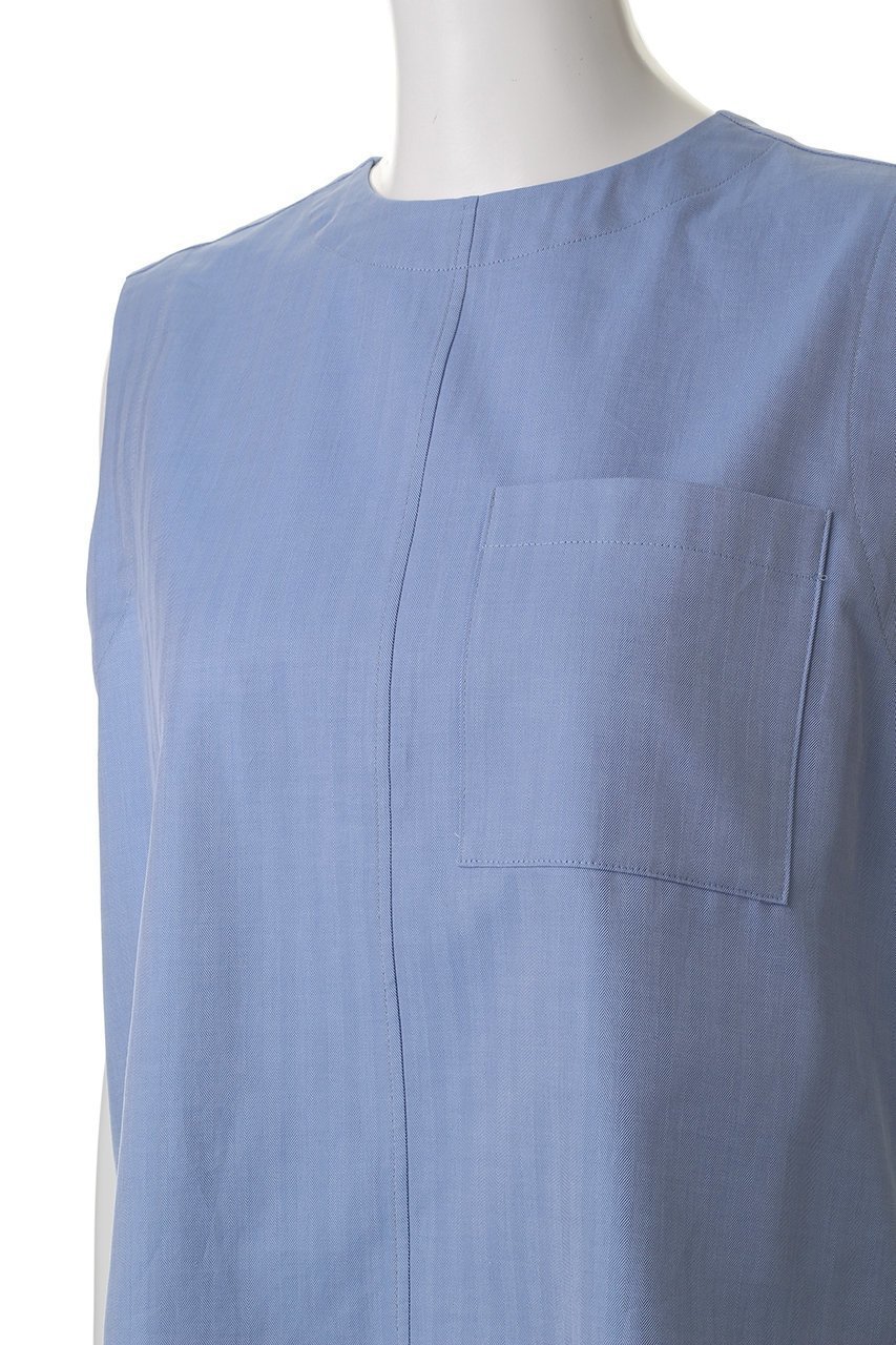 【エブール/ebure】のコットンヘリンボーン ノースリーブブラウス 人気、トレンドファッション・服の通販 founy(ファニー) 　ファッション　Fashion　レディースファッション　WOMEN　トップス・カットソー　Tops/Tshirt　キャミソール / ノースリーブ　No Sleeves　シャツ/ブラウス　Shirts/Blouses　おすすめ　Recommend　シンプル　Simple　ノースリーブ　No Sleeve　フロント　Front　ヘリンボーン　Herringbone　ヨーク　Yoke　other-5|ID: prp329100004483044 ipo3291000000031629935