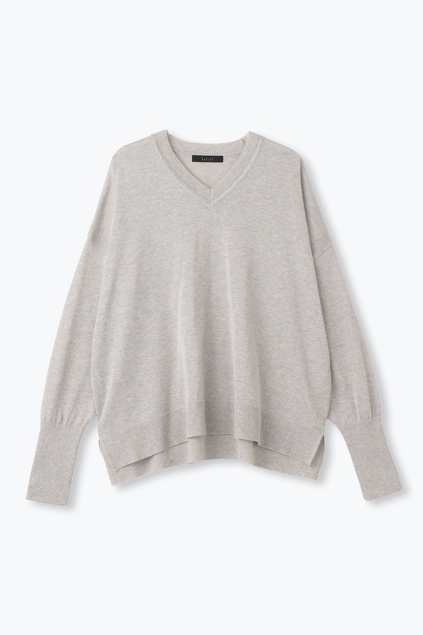 【レリル/lelill】の【日本製】ワイドV PO インテリア・キッズ・メンズ・レディースファッション・服の通販 founy(ファニー) 　ファッション　Fashion　レディースファッション　Fashion for Women　トップス・カットソー　Cut & Sew Tops　ニット　Knit Tops & Sweaters　カジュアルプルオーバー・ニットトップス　Pullovers & Knit Tops / Casual Pullovers　ニットソー　Knit-Sewn, Cut & Sew Knit　ベーシック　Basic, Essential　ワイド　Wide, Wide Fit　夏　Summer　定番　Standard, Basic Item　抗菌　Antibacterial, Bacteria-Resistant　日本製　Made In Japan　グレー|ID: prp329100004483047 ipo3291000000032953173
