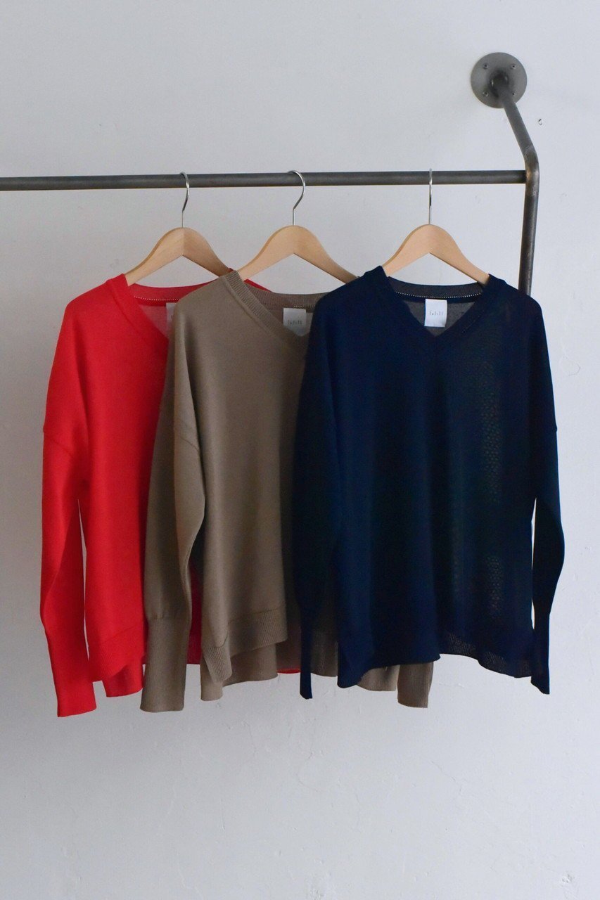 【レリル/lelill】の【日本製】ワイドV PO 人気、トレンドファッション・服の通販 founy(ファニー) 　ファッション　Fashion　レディースファッション　Fashion for Women　トップス・カットソー　Cut & Sew Tops　ニット　Knit Tops & Sweaters　カジュアルプルオーバー・ニットトップス　Pullovers & Knit Tops / Casual Pullovers　ニットソー　Knit-Sewn, Cut & Sew Knit　ベーシック　Basic, Essential　ワイド　Wide, Wide Fit　夏　Summer　定番　Standard, Basic Item　抗菌　Antibacterial, Bacteria-Resistant　日本製　Made In Japan　other-6|ID: prp329100004483047 ipo3291000000032953196