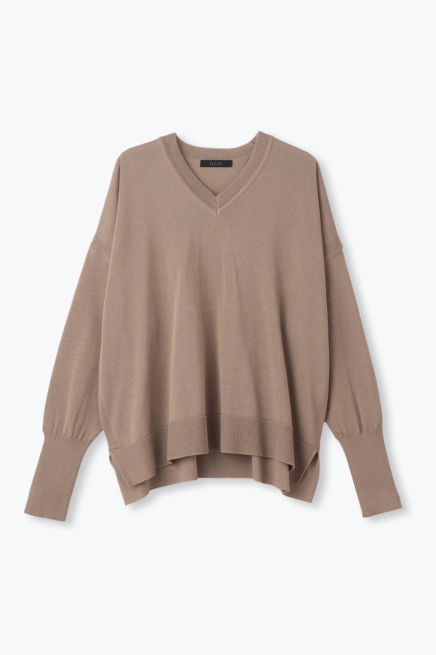 【レリル/lelill】の【日本製】ワイドV PO インテリア・キッズ・メンズ・レディースファッション・服の通販 founy(ファニー) 　ファッション　Fashion　レディースファッション　Fashion for Women　トップス・カットソー　Cut & Sew Tops　ニット　Knit Tops & Sweaters　カジュアルプルオーバー・ニットトップス　Pullovers & Knit Tops / Casual Pullovers　ニットソー　Knit-Sewn, Cut & Sew Knit　ベーシック　Basic, Essential　ワイド　Wide, Wide Fit　夏　Summer　定番　Standard, Basic Item　抗菌　Antibacterial, Bacteria-Resistant　日本製　Made In Japan　ブラウン|ID: prp329100004483047 ipo3291000000036530746