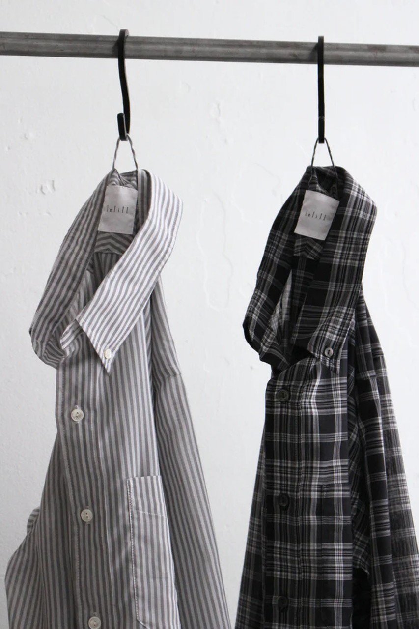 【レリル/lelill】のパターンシアーBDシャツ 人気、トレンドファッション・服の通販 founy(ファニー) 　ファッション　Fashion　レディースファッション　Fashion for Women　トップス・カットソー　Cut & Sew Tops　シャツ・ブラウス・オフィスカジュアル　Elegant Blouses & Button-Ups　スリーブ　Sleeve, Long Sleeve / Short Sleeve　チェック　Check, Plaid, Tartan　トレンド　Trend, Trending Now　ロング　Long, Long-Length　other-6|ID: prp329100004483049 ipo3291000000032872230