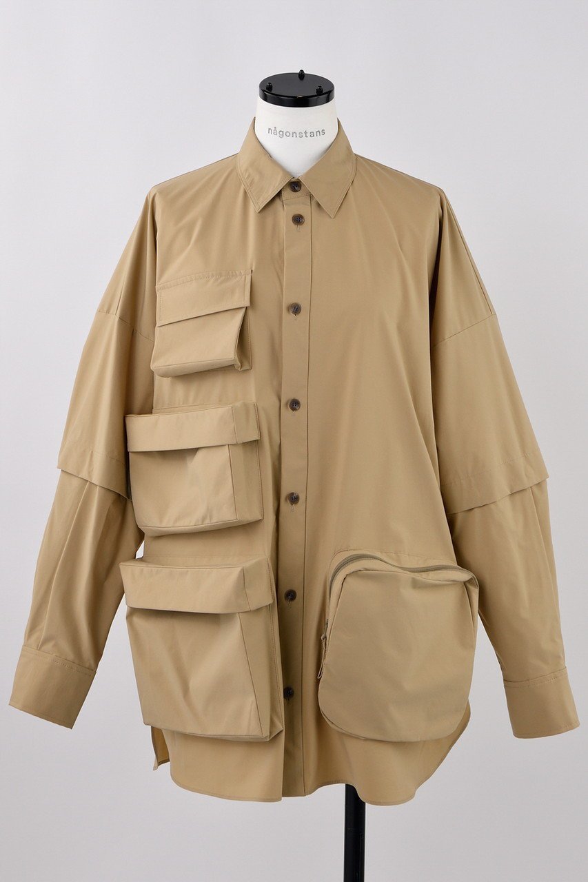 【ナゴンスタンス/nagonstans】のSOLOTEX 2Way Technical SH/シャツ 人気、トレンドファッション・服の通販 founy(ファニー) 　ファッション　Fashion　レディースファッション　WOMEN　トップス・カットソー　Tops/Tshirt　シャツ/ブラウス　Shirts/Blouses　ジャケット　Jacket　スリーブ　Sleeve　ポケット　Pocket　リラックス　Relax　ロング　Long　 other-1|ID: prp329100004485132 ipo3291000000031615689
