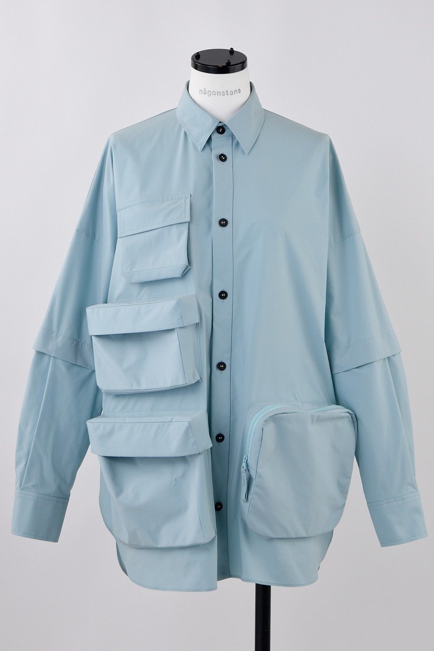 【ナゴンスタンス/nagonstans】のSOLOTEX 2Way Technical SH/シャツ インテリア・キッズ・メンズ・レディースファッション・服の通販 founy(ファニー) 　ファッション　Fashion　レディースファッション　WOMEN　トップス・カットソー　Tops/Tshirt　シャツ/ブラウス　Shirts/Blouses　ジャケット　Jacket　スリーブ　Sleeve　ポケット　Pocket　リラックス　Relax　ロング　Long　Soda|ID: prp329100004485132 ipo3291000000031615693
