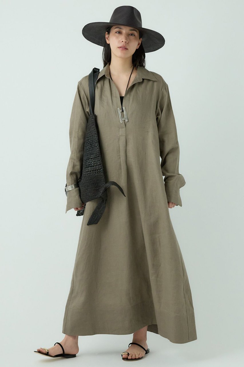 【カオス/Chaos】のアガサチャンパカワンピース インテリア・キッズ・メンズ・レディースファッション・服の通販 founy(ファニー) 　ファッション　Fashion　レディースファッション　Fashion for Women　ワンピース　Dresses　チュニック　Tunic Tops & Dresses　キャンバス　Canvas, Canvas Fabric　サンダル　Sandals, Summer Shoes　チュニック　Tunic, Long Top　フラット　Flat, Flat Shoes　フランス　France, French　フレンチ　French, French Style　リネン　Linen, Linen Fabric　ロング　Long, Long-Length　ワッシャー　Washer, Crinkled Finish　再入荷　Restock / Back in Stock　吸水　Absorbent, Quick-Dry　夏　Summer　オリーブ|ID: prp329100004485190 ipo3291000000032807921