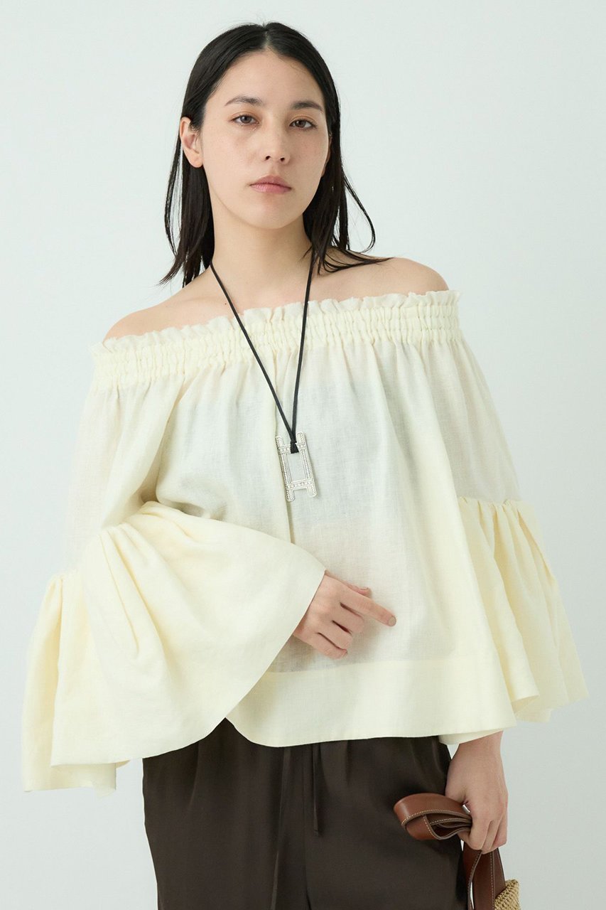 【カオス/Chaos】のアガサチャンパカブラウス インテリア・キッズ・メンズ・レディースファッション・服の通販 founy(ファニー) 　ファッション　Fashion　レディースファッション　Fashion for Women　トップス・カットソー　Cut & Sew Tops　シャツ・ブラウス・オフィスカジュアル　Elegant Blouses & Button-Ups　キャンバス　Canvas, Canvas Fabric　シンプル　Simple, Minimal　スリーブ　Sleeve, Long Sleeve / Short Sleeve　デニム　Denim, Jeans Material　フランス　France, French　フリル　Frill, Ruffle　フレンチ　French, French Style　リネン　Linen, Linen Fabric　リボン　Ribbon, Bow　ロング　Long, Long-Length　ワッシャー　Washer, Crinkled Finish　再入荷　Restock / Back in Stock　吸水　Absorbent, Quick-Dry　夏　Summer　ホワイト|ID: prp329100004485191 ipo3291000000032794321