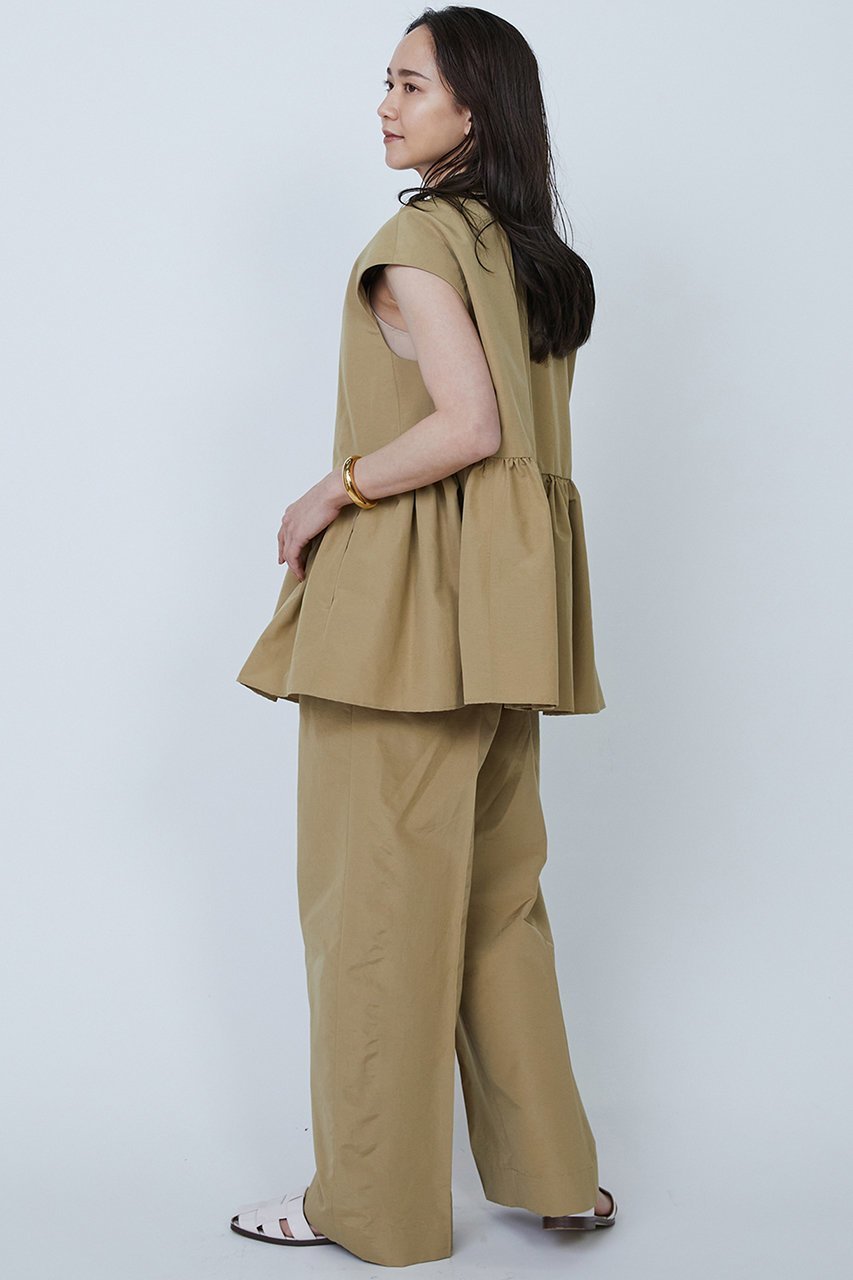 【プルミエ アロンディスモン/1er Arrondissement】のコットンナイロンタフタ2タックパンツ 人気、トレンドファッション・服の通販 founy(ファニー) 　ファッション　Fashion　レディースファッション　Ladies' Fashion Online　パンツ　Pants　おすすめ　Recommend　ストレート　Straight　セットアップ　Set Up　ワイド　Wide　再入荷　Restock/Back In Stock/Re Arrival　other-6|ID: prp329100004485197 ipo3291000000031849928