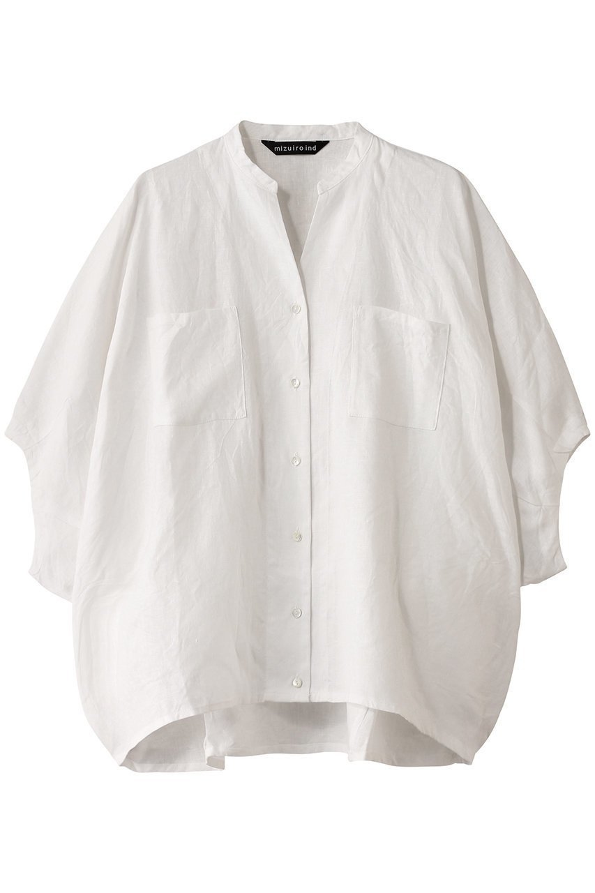 【ミズイロ インド/mizuiro ind】のlinen stand collar cocoon shirt シャツ インテリア・キッズ・メンズ・レディースファッション・服の通販 founy(ファニー) 　ファッション　Fashion　レディースファッション　Fashion for Women　トップス・カットソー　Cut & Sew Tops　シャツ・ブラウス・オフィスカジュアル　Elegant Blouses & Button-Ups　エアリー　Airy Texture　ショート　Short, Short Length　スタンド　Stand Collar, Upright Stand　スリーブ　Sleeve, Long Sleeve / Short Sleeve　リネン　Linen, Linen Fabric　夏　Summer　春　Spring　S/S・春夏　SS, Spring/Summer, Warm Season　off white|ID: prp329100004485204 ipo3291000000031616370