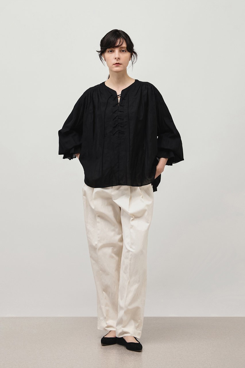 【デパリエ/DEPAREILLE】のリネンレースアップブラウス 人気、トレンドファッション・服の通販 founy(ファニー) 　ファッション　Fashion　レディースファッション　WOMEN　トップス・カットソー　Tops/Tshirt　シャツ/ブラウス　Shirts/Blouses　シアー　Sheer　スリーブ　Sleeve　リネン　Linen　レース　Race　ロング　Long　再入荷　Restock/Back In Stock/Re Arrival　夏　Summer　定番　Standard　春　Spring　S/S・春夏　Ss・Spring/Summer　other-6|ID: prp329100004485225 ipo3291000000032245259