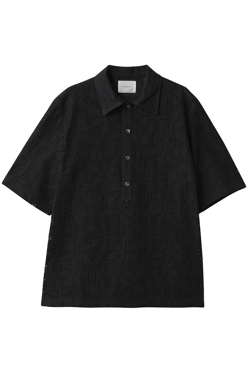 【ミディウミソリッド/MIDIUMISOLID / MEN】の【MEN】lace polo-shirt ポロシャツ インテリア・キッズ・メンズ・レディースファッション・服の通販 founy(ファニー) 　ファッション　Fashion　メンズファッション　Fashion for Men　ボトム　Bottoms, Lower Wear　ポロシャツ　Polo Shirt, Collared Tee　レース　Lace, Lace Fabric　ワーク　Workwear, Utility Style　半袖　Short Sleeve, Half Sleeve　夏　Summer　black|ID: prp329100004485233 ipo3291000000035057770