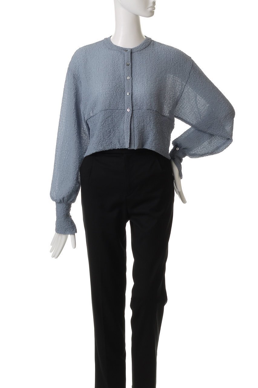 【ミディウミソリッド/MIDIUMISOLID】のsheer crew neck short C/D.S カーディガン 人気、トレンドファッション・服の通販 founy(ファニー) 　ファッション　Fashion　レディースファッション　Fashion for Women　トップス・カットソー　Cut & Sew Tops　カーディガン・羽織り　Layered Style Cardigans　シャツ・ブラウス・オフィスカジュアル　Elegant Blouses & Button-Ups　ロングTシャツ・Tシャツ　Longline T-Shirts & Tees　カットソー・ベーシックTシャツ　Cut-and-Sewn Tops / Stretch Tees & Basics　カーディガン　Cardigan, Knitwear　ギャザー　Gathered, Ruffled　シアー　Sheer, See-Through　トレンド　Trend, Trending Now　夏　Summer　春　Spring　S/S・春夏　SS, Spring/Summer, Warm Season　other-2|ID: prp329100004485236 ipo3291000000032853991