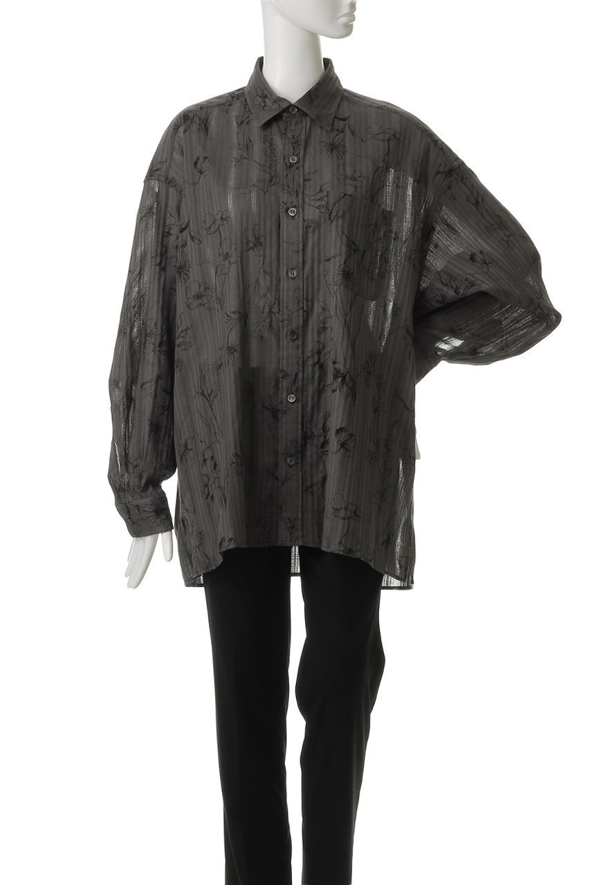 【ミディウミソリッド/MIDIUMISOLID】のprint regular collar big shirt.M シャツ 人気、トレンドファッション・服の通販 founy(ファニー) 　ファッション　Fashion　レディースファッション　Fashion for Women　トップス・カットソー　Cut & Sew Tops　シャツ・ブラウス・オフィスカジュアル　Elegant Blouses & Button-Ups　シアー　Sheer, See-Through　ストライプ　Stripe, Striped Pattern　スリーブ　Sleeve, Long Sleeve / Short Sleeve　ビッグ　Big, Oversized　フラワー　Flower, Floral　プリント　Print, Printed Pattern　ロング　Long, Long-Length　再入荷　Restock / Back in Stock　羽織　Haori, Light Jacket　other-2|ID: prp329100004485238 ipo3291000000032839564