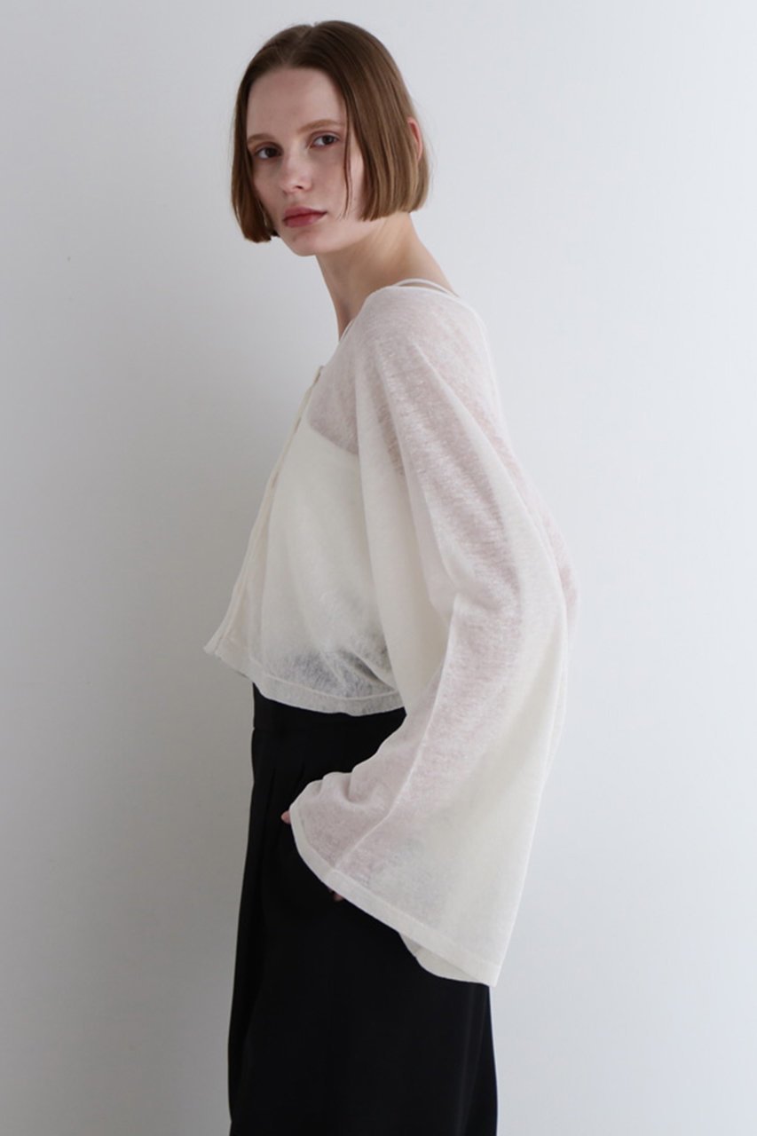 【ル フィル/LE PHIL】のシアーリネンクロップドカーデ 人気、トレンドファッション・服の通販 founy(ファニー) 　ファッション　Fashion　レディースファッション　Fashion for Women　トップス・カットソー　Cut & Sew Tops　カーディガン・羽織り　Layered Style Cardigans　シャツ・ブラウス・オフィスカジュアル　Elegant Blouses & Button-Ups　ロングTシャツ・Tシャツ　Longline T-Shirts & Tees　カットソー・ベーシックTシャツ　Cut-and-Sewn Tops / Stretch Tees & Basics　カーディガン　Cardigan, Knitwear　ショート　Short, Short Length　ネップ　Nepp, Slub Yarn　パターン　Pattern, Design Print　リネン　Linen, Linen Fabric　夏　Summer　other-2|ID: prp329100004485245 ipo3291000000032845756