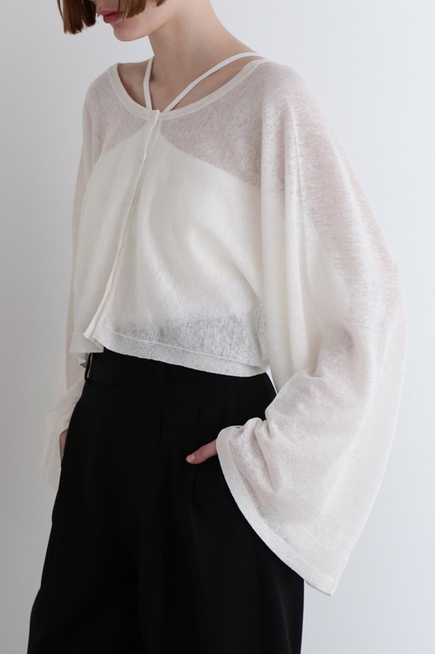 【ル フィル/LE PHIL】のシアーリネンクロップドカーデ 人気、トレンドファッション・服の通販 founy(ファニー) 　ファッション　Fashion　レディースファッション　Fashion for Women　トップス・カットソー　Cut & Sew Tops　カーディガン・羽織り　Layered Style Cardigans　シャツ・ブラウス・オフィスカジュアル　Elegant Blouses & Button-Ups　ロングTシャツ・Tシャツ　Longline T-Shirts & Tees　カットソー・ベーシックTシャツ　Cut-and-Sewn Tops / Stretch Tees & Basics　カーディガン　Cardigan, Knitwear　ショート　Short, Short Length　ネップ　Nepp, Slub Yarn　パターン　Pattern, Design Print　リネン　Linen, Linen Fabric　夏　Summer　other-5|ID: prp329100004485245 ipo3291000000032845773