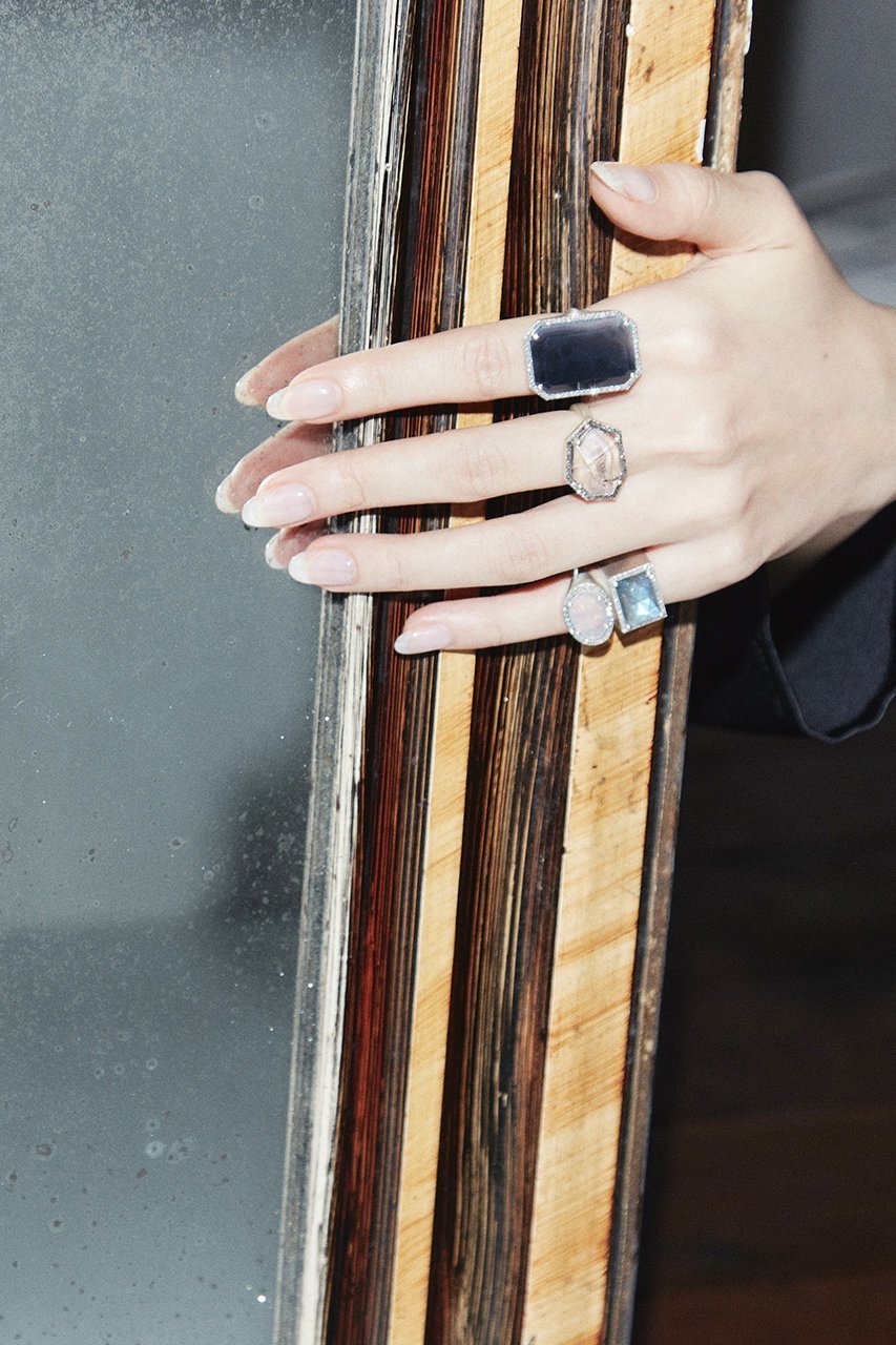 【アドリン ヒュー/Adlin Hue】のLabradorite Minya Pinky リング 人気、トレンドファッション・服の通販 founy(ファニー)  ファッション Fashion レディースファッション Fashion for Women ジュエリー Jewelry スクエア Square, Square Shape ストーン Stone, Gem-Like フォルム Silhouette, Form モダン Modern, Contemporary エレガント 上品 Elegant other-2|ID: prp329100004485267 ipo3291000000034387116