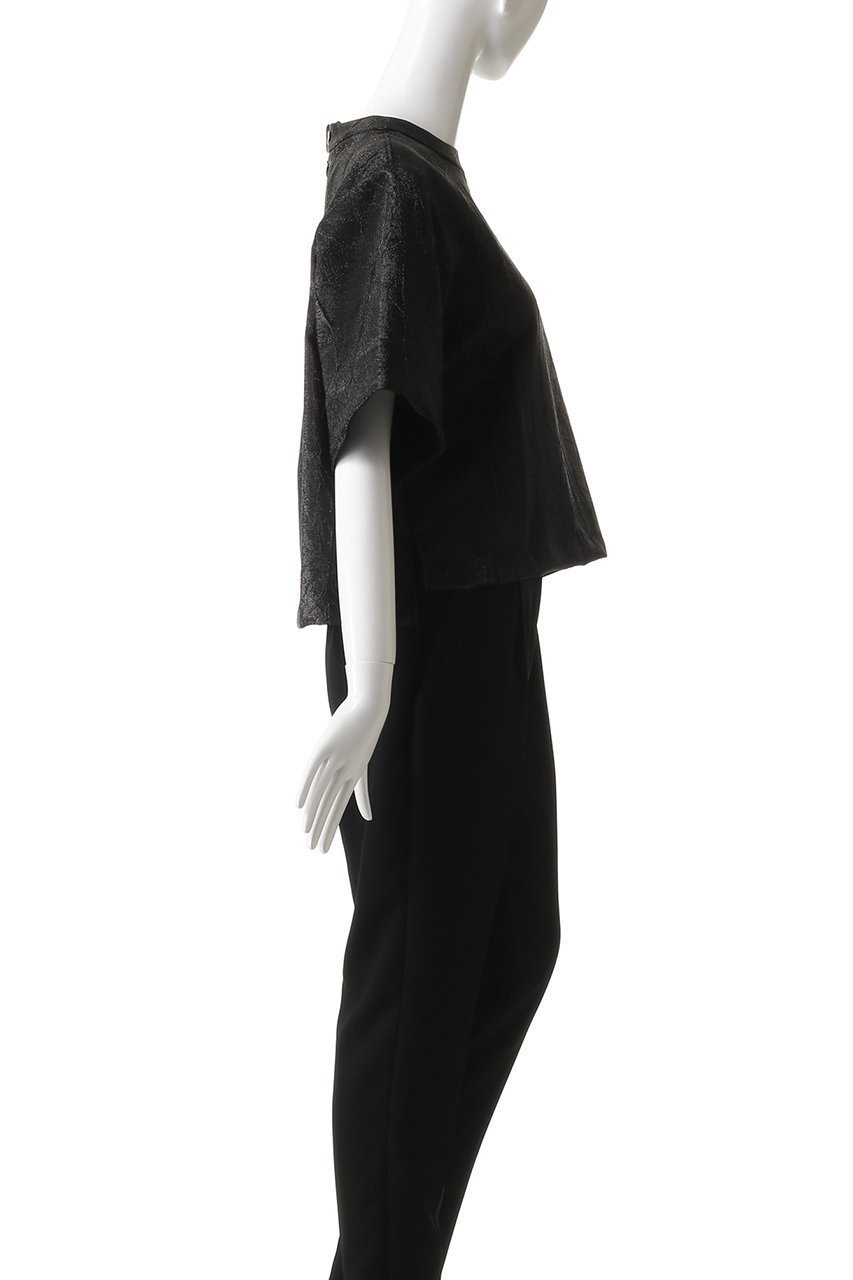 【ティーチ/TEECHI】のメタリックジャカードトップス 人気、トレンドファッション・服の通販 founy(ファニー) 　ファッション　Fashion　レディースファッション　Fashion for Women　トップス・カットソー　Cut & Sew Tops　シャツ・ブラウス・オフィスカジュアル　Elegant Blouses & Button-Ups　ロングTシャツ・Tシャツ　Longline T-Shirts & Tees　カットソー・ベーシックTシャツ　Cut-and-Sewn Tops / Stretch Tees & Basics　ショート　Short, Short Length　シンプル　Simple, Minimal　ジャカード／ジャガード　Jacquard, Woven Pattern　スリーブ　Sleeve, Long Sleeve / Short Sleeve　メタリック　Metallic, Shiny Finish　ワッシャー　Washer, Crinkled Finish　other-3|ID: prp329100004485288 ipo3291000000032852127