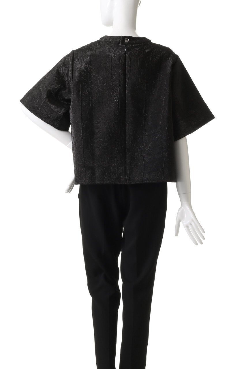 【ティーチ/TEECHI】のメタリックジャカードトップス 人気、トレンドファッション・服の通販 founy(ファニー) 　ファッション　Fashion　レディースファッション　Fashion for Women　トップス・カットソー　Cut & Sew Tops　シャツ・ブラウス・オフィスカジュアル　Elegant Blouses & Button-Ups　ロングTシャツ・Tシャツ　Longline T-Shirts & Tees　カットソー・ベーシックTシャツ　Cut-and-Sewn Tops / Stretch Tees & Basics　ショート　Short, Short Length　シンプル　Simple, Minimal　ジャカード／ジャガード　Jacquard, Woven Pattern　スリーブ　Sleeve, Long Sleeve / Short Sleeve　メタリック　Metallic, Shiny Finish　ワッシャー　Washer, Crinkled Finish　other-4|ID: prp329100004485288 ipo3291000000032852131