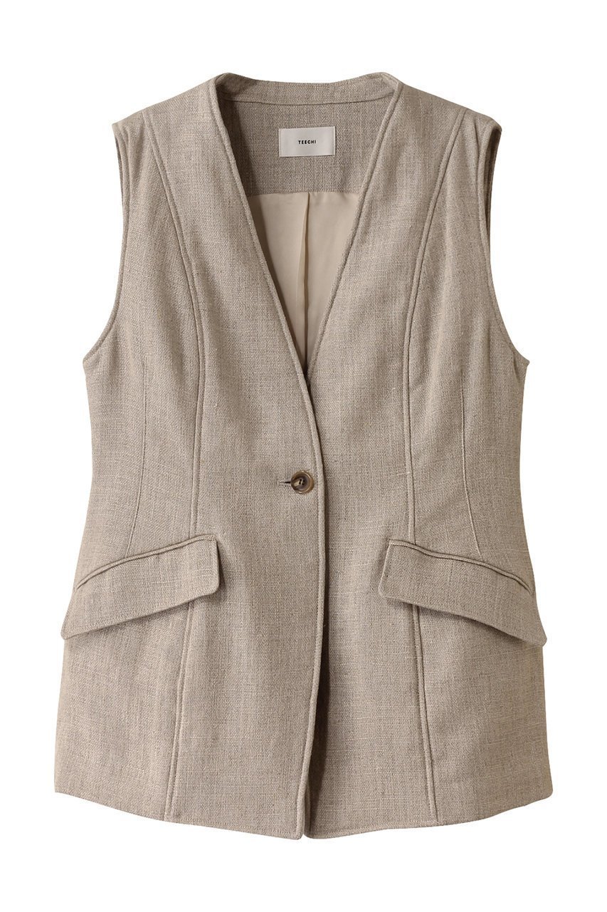 【ティーチ/TEECHI】のテーラードジレ インテリア・キッズ・メンズ・レディースファッション・服の通販 founy(ファニー) 　ファッション　Fashion　レディースファッション　Fashion for Women　アウター　Coat / Outerwear Collection　レディースジャケット・軽アウター　Jackets　ジャケット　Jacket, Outerwear　ベスト　Vest, Waistcoat　エレガント 上品　Elegant　ベージュ|ID: prp329100004485293 ipo3291000000032953692