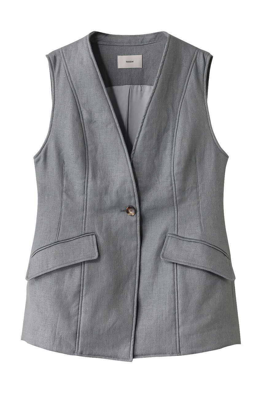 【ティーチ/TEECHI】のテーラードジレ インテリア・キッズ・メンズ・レディースファッション・服の通販 founy(ファニー) 　ファッション　Fashion　レディースファッション　Fashion for Women　アウター　Coat / Outerwear Collection　レディースジャケット・軽アウター　Jackets　ジャケット　Jacket, Outerwear　ベスト　Vest, Waistcoat　エレガント 上品　Elegant　ブルー|ID: prp329100004485293 ipo3291000000035960583