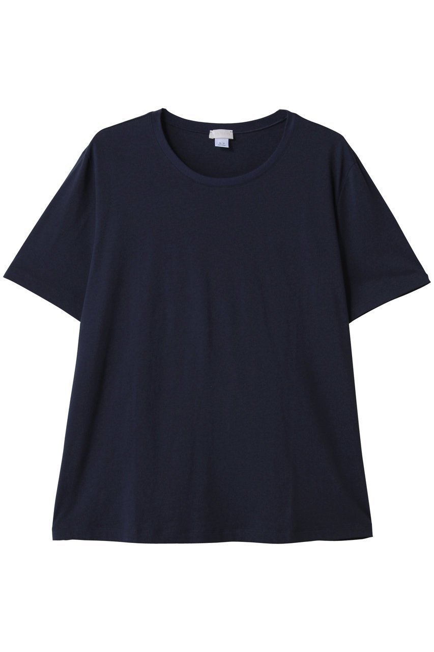 【ハンロ/HANRO】の半袖シャツ ラウンドネック インテリア・キッズ・メンズ・レディースファッション・服の通販 founy(ファニー) 　ファッション　Fashion　レディースファッション　Fashion for Women　トップス・カットソー　Cut & Sew Tops　シャツ・ブラウス・オフィスカジュアル　Elegant Blouses & Button-Ups　ロングTシャツ・Tシャツ　Longline T-Shirts & Tees　カットソー・ベーシックTシャツ　Cut-and-Sewn Tops / Stretch Tees & Basics　なめらか　Smooth, Silky Texture　インナー　Innerwear　ショート　Short, Short Length　シンプル　Simple, Minimal　スリーブ　Sleeve, Long Sleeve / Short Sleeve　ベーシック　Basic, Essential　ラウンド　Round, Round Neck　半袖　Short Sleeve, Half Sleeve　定番　Standard, Basic Item　ネイビー|ID: prp329100004485296 ipo3291000000032806626