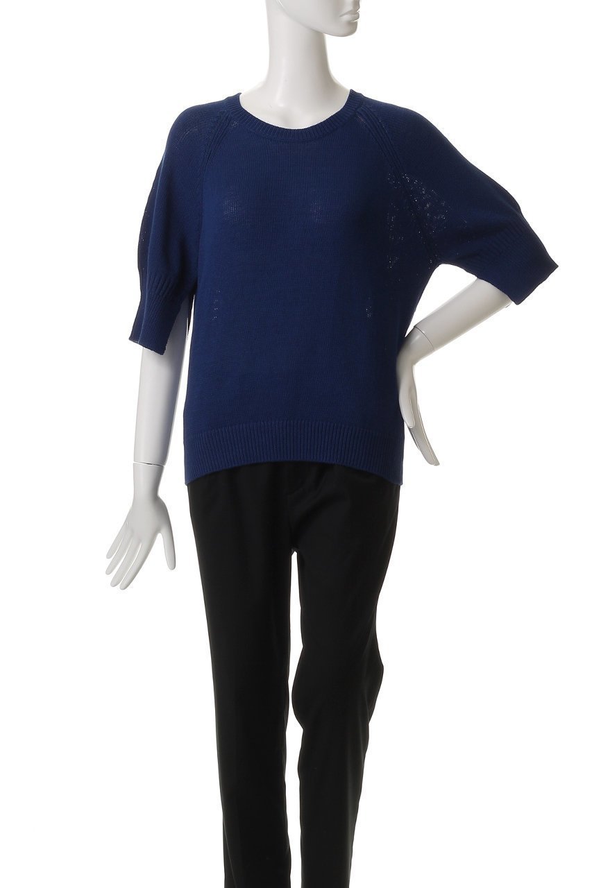 【エブール/ebure】のコットンフラットヤーン ハーフスリーブニットトップス 人気、トレンドファッション・服の通販 founy(ファニー) 　ファッション　Fashion　レディースファッション　Fashion for Women　トップス・カットソー　Cut & Sew Tops　ニット　Knit Tops & Sweaters　カジュアルプルオーバー・ニットトップス　Pullovers & Knit Tops / Casual Pullovers　カフス　Cuff Design　other-2|ID: prp329100004486774 ipo3291000000032925255