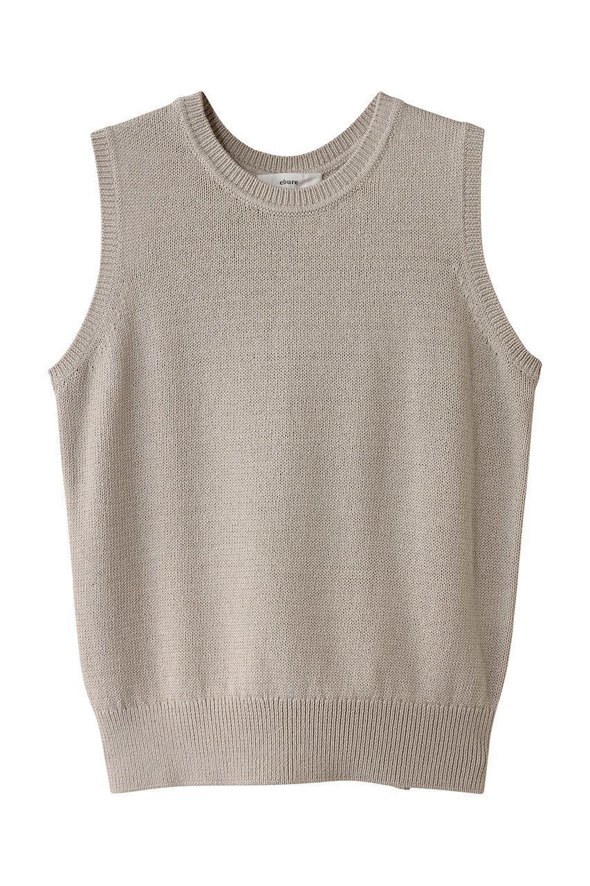 【エブール/ebure】のコットンフラットヤーン ノースリーブニットトップス インテリア・キッズ・メンズ・レディースファッション・服の通販 founy(ファニー) 　ファッション　Fashion　レディースファッション　WOMEN　トップス・カットソー　Tops/Tshirt　ニット　Knit Tops　キャミソール / ノースリーブ　No Sleeves　プルオーバー　Pullover　ブラウジング　Browsing　ミドル　Middle　リラックス　Relax　ライトグレー|ID: prp329100004486775 ipo3291000000031629718