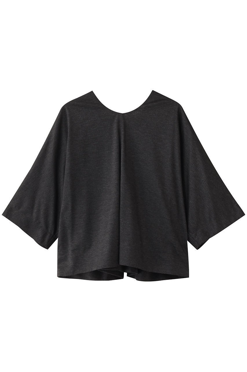 【エブール/ebure】のソフトドレープヴィスコース フレアカットソー インテリア・キッズ・メンズ・レディースファッション・服の通販 founy(ファニー) 　ファッション　Fashion　レディースファッション　Fashion for Women　トップス・カットソー　Cut & Sew Tops　シャツ・ブラウス・オフィスカジュアル　Elegant Blouses & Button-Ups　ロングTシャツ・Tシャツ　Longline T-Shirts & Tees　カットソー・ベーシックTシャツ　Cut-and-Sewn Tops / Stretch Tees & Basics　カットソー　Cut and Sewn Top　ショート　Short, Short Length　スリーブ　Sleeve, Long Sleeve / Short Sleeve　ドレープ　Drape, Draping Fabric　フレア　Flare, Flared　エレガント 上品　Elegant　チャコールグレー|ID: prp329100004486777 ipo3291000000032847718