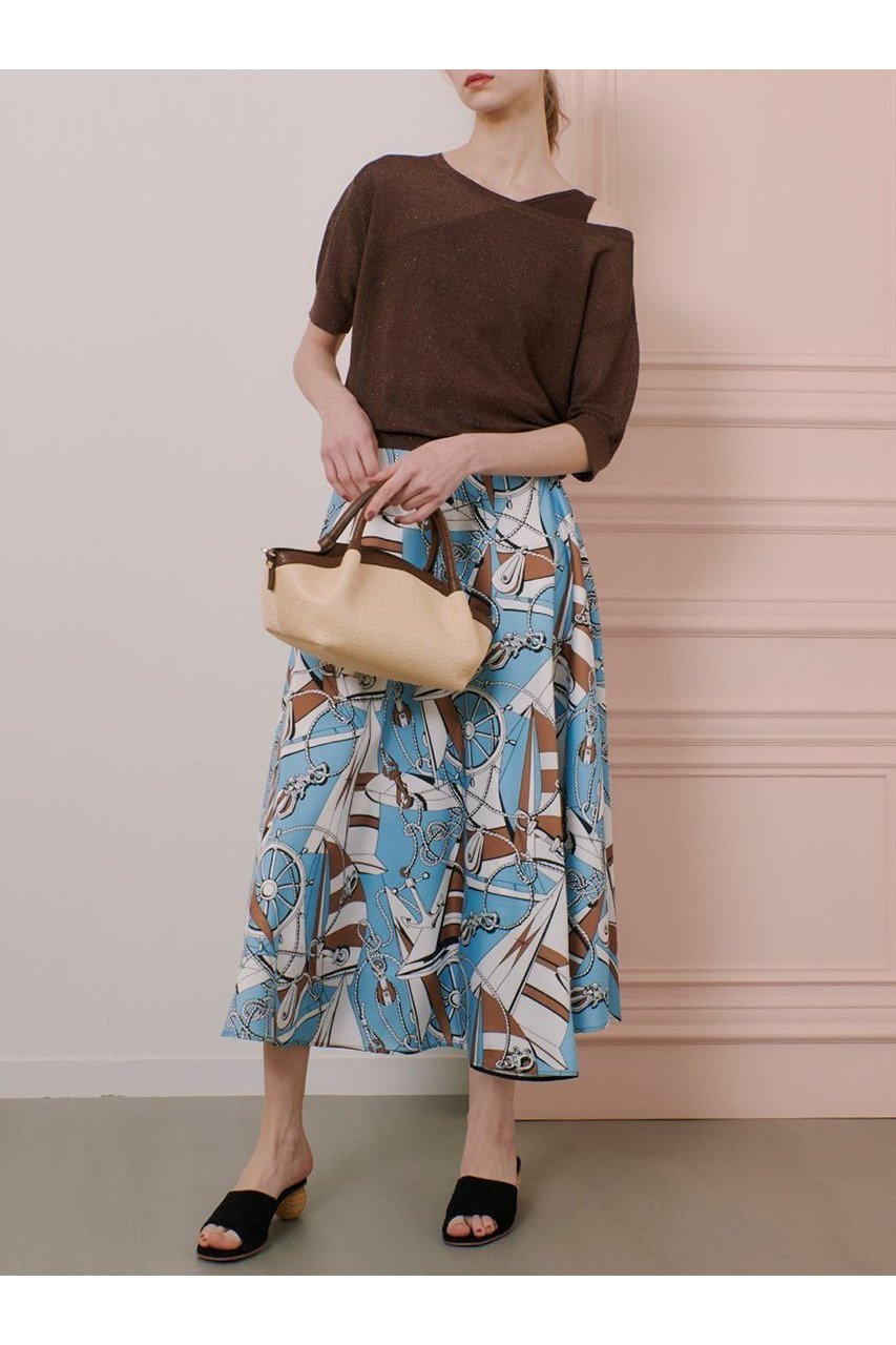 【アルアバイル/allureville】の【LOULOU WILLOUGHBY】RATTIマリーナプリントフレアスカート 人気、トレンドファッション・服の通販 founy(ファニー) 　ファッション　Fashion　レディースファッション　WOMEN　スカート　Skirt　Aライン/フレアスカート　Flared A-Line Skirts　ロングスカート　Long Skirt　おすすめ　Recommend　イタリア　Italy　セットアップ　Set Up　フレア　Flare　フレアースカート　Flared Skirt　プリント　Print　モチーフ　Motif　ラップ　Wrap　ロング　Long　夏　Summer　無地　Plain Color　other-7|ID: prp329100004486855 ipo3291000000031630437
