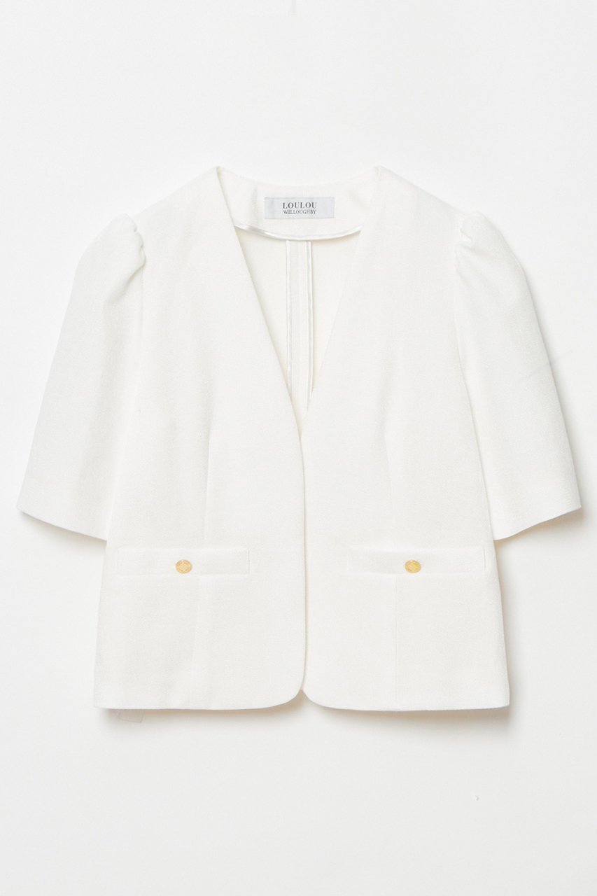 【アルアバイル/allureville】の【LOULOU WILLOUGHBY】ブライトリネン半袖ジャケット 人気、トレンドファッション・服の通販 founy(ファニー) 　ファッション　Fashion　レディースファッション　Fashion for Women　アウター　Coat / Outerwear Collection　レディースジャケット・軽アウター　Jackets　コンパクト　Compact, Small Size　ジャケット　Jacket, Outerwear　ボトム　Bottoms, Lower Wear　半袖　Short Sleeve, Half Sleeve　夏　Summer　 other-1|ID: prp329100004486858 ipo3291000000032950572