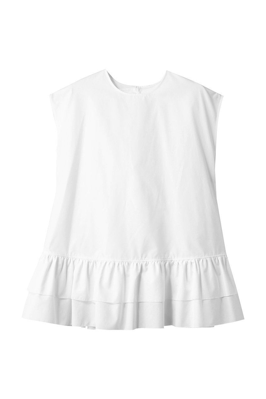 【アルアバイル/allureville】の【Loulou Willoughby】ブロードフリルブラウス インテリア・キッズ・メンズ・レディースファッション・服の通販 founy(ファニー) 　ファッション　Fashion　レディースファッション　WOMEN　トップス・カットソー　Tops/Tshirt　キャミソール / ノースリーブ　No Sleeves　シャツ/ブラウス　Shirts/Blouses　スリーブ　Sleeve　デニム　Denim　ノースリーブ　No Sleeve　フェミニン　Feminine　フリル　Frills　フレンチ　French　ボトム　Bottom　ホワイト|ID: prp329100004486859 ipo3291000000031630458