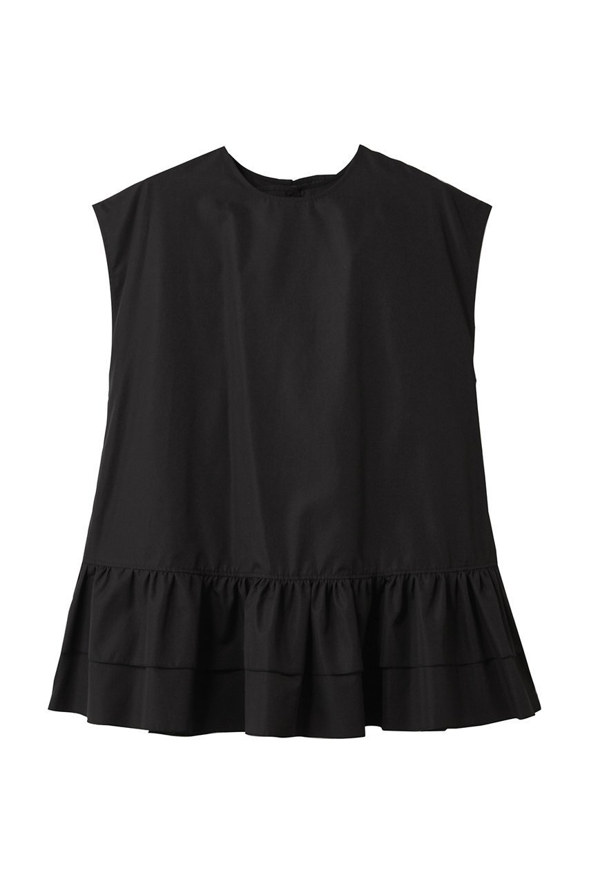 【アルアバイル/allureville】の【Loulou Willoughby】ブロードフリルブラウス インテリア・キッズ・メンズ・レディースファッション・服の通販 founy(ファニー) 　ファッション　Fashion　レディースファッション　WOMEN　トップス・カットソー　Tops/Tshirt　キャミソール / ノースリーブ　No Sleeves　シャツ/ブラウス　Shirts/Blouses　スリーブ　Sleeve　デニム　Denim　ノースリーブ　No Sleeve　フェミニン　Feminine　フリル　Frills　フレンチ　French　ボトム　Bottom　ブラック|ID: prp329100004486859 ipo3291000000031630460